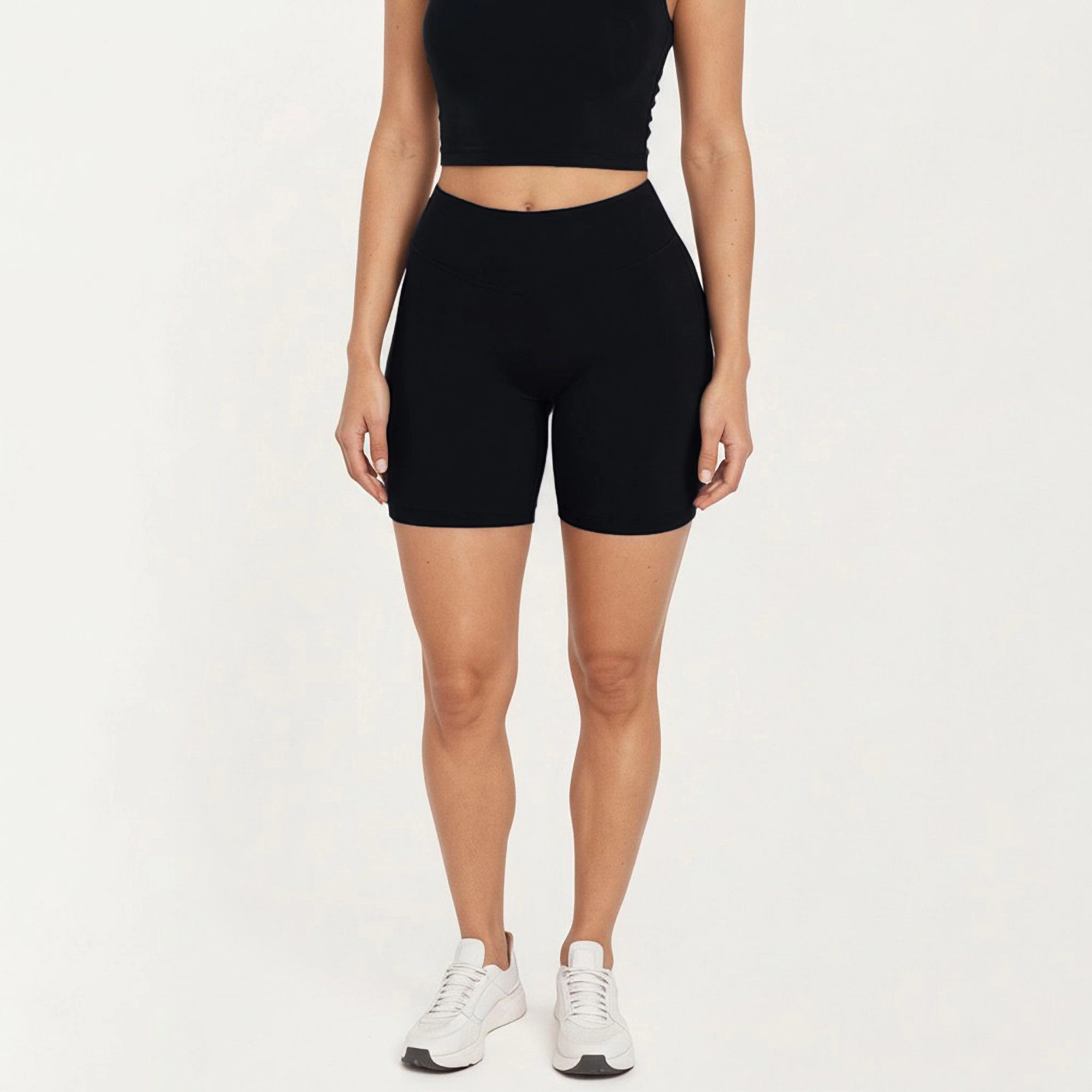 Anna-Kaci Women's Plus High-Waist Bike Shorts with Smooth Stretch Fabric Supportive Fit and Mid Length Design