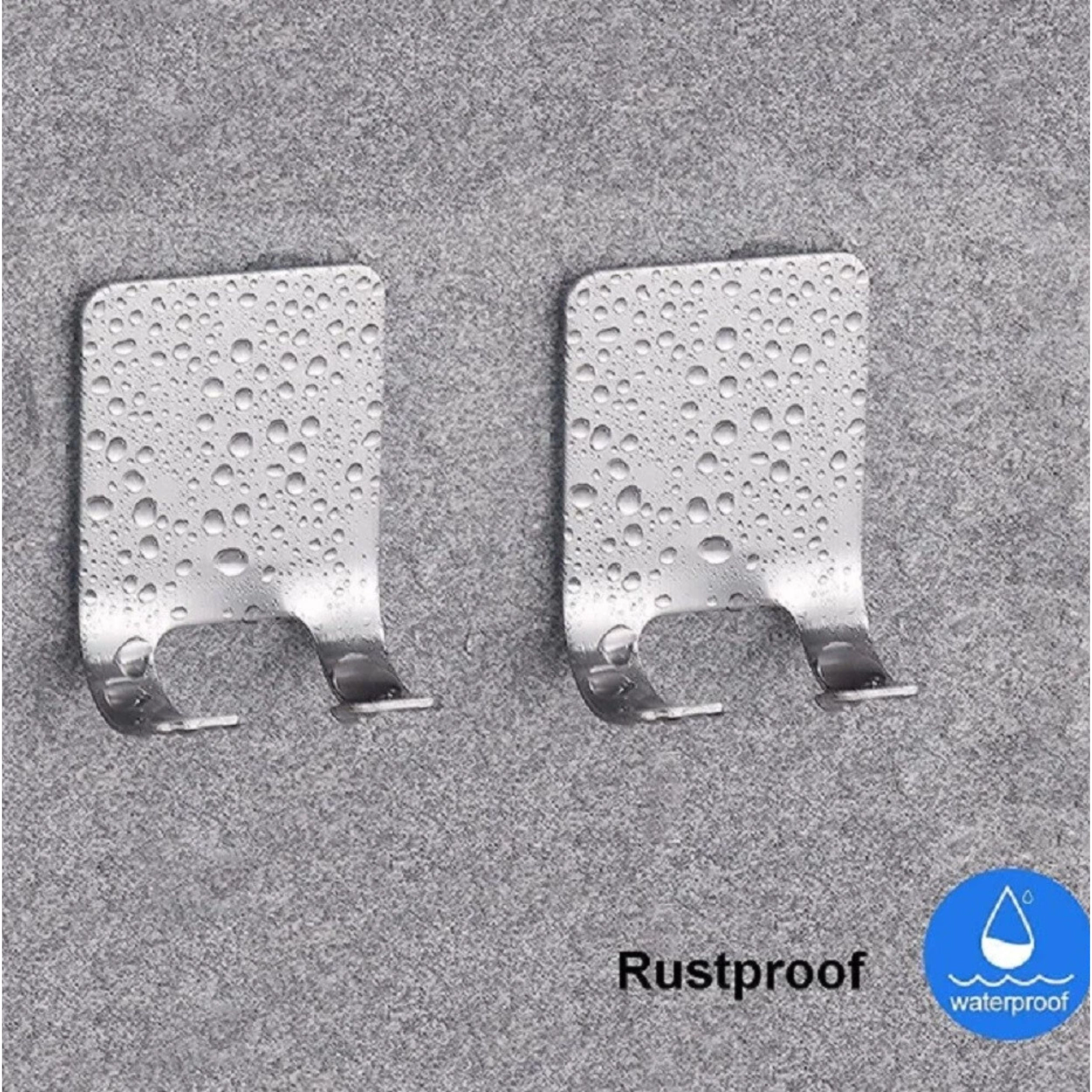 Home Collection 4Pcs Stainless Steel Razor Holder Hooks Adhesive Wall Mount Hangers