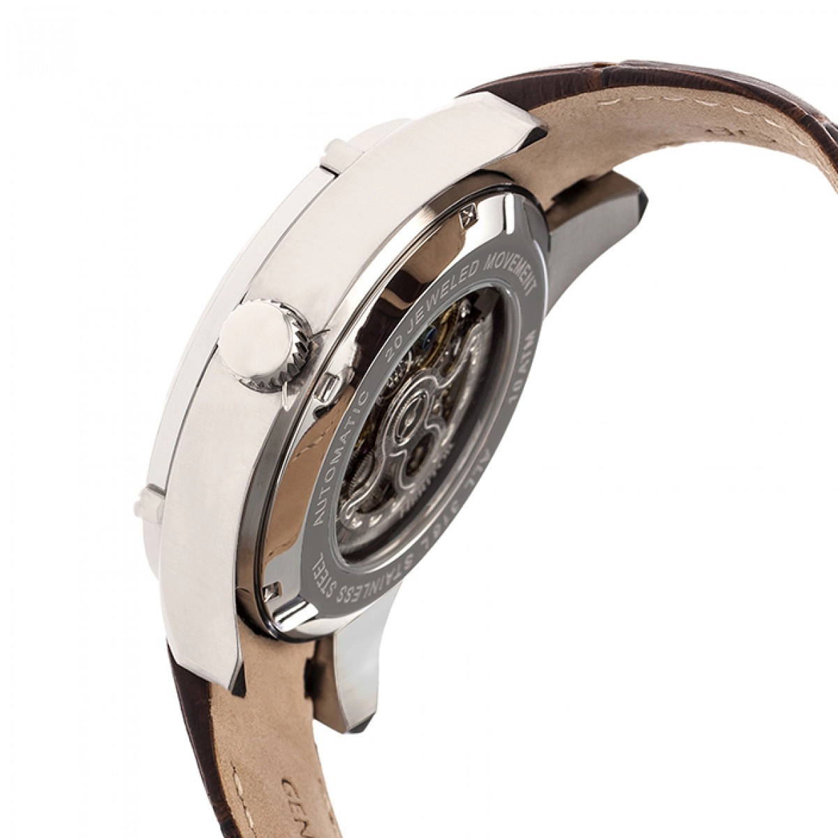 Heritor Automatic Daniels Semi-Skeleton Leather-Band Watch