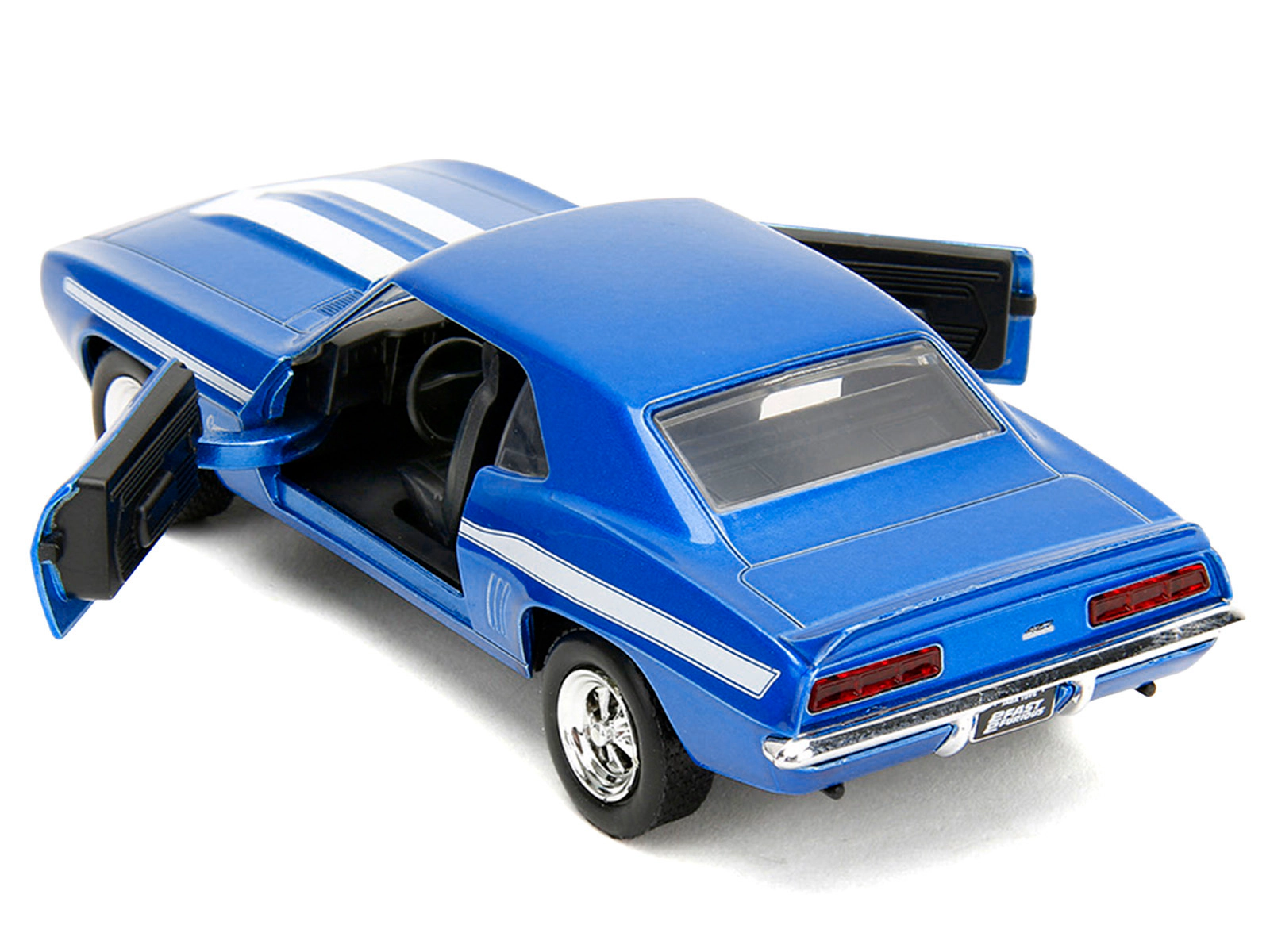 Jada 1969 Chevrolet Camaro Blue Metallic with White Stripes "2 Fast 2 Furious" (2003) Movie "Fast & Furious"