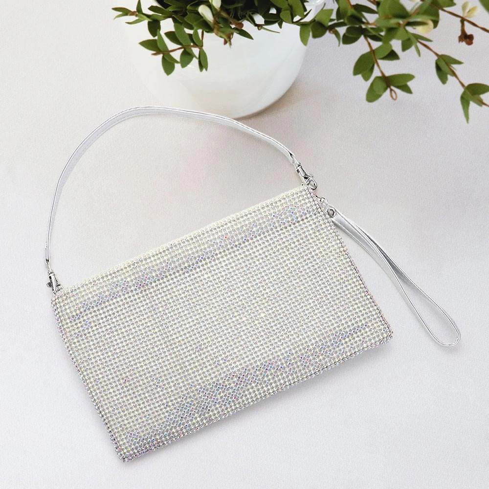 Fashnzfab Bling Flat Clutch / Crossbody Bag