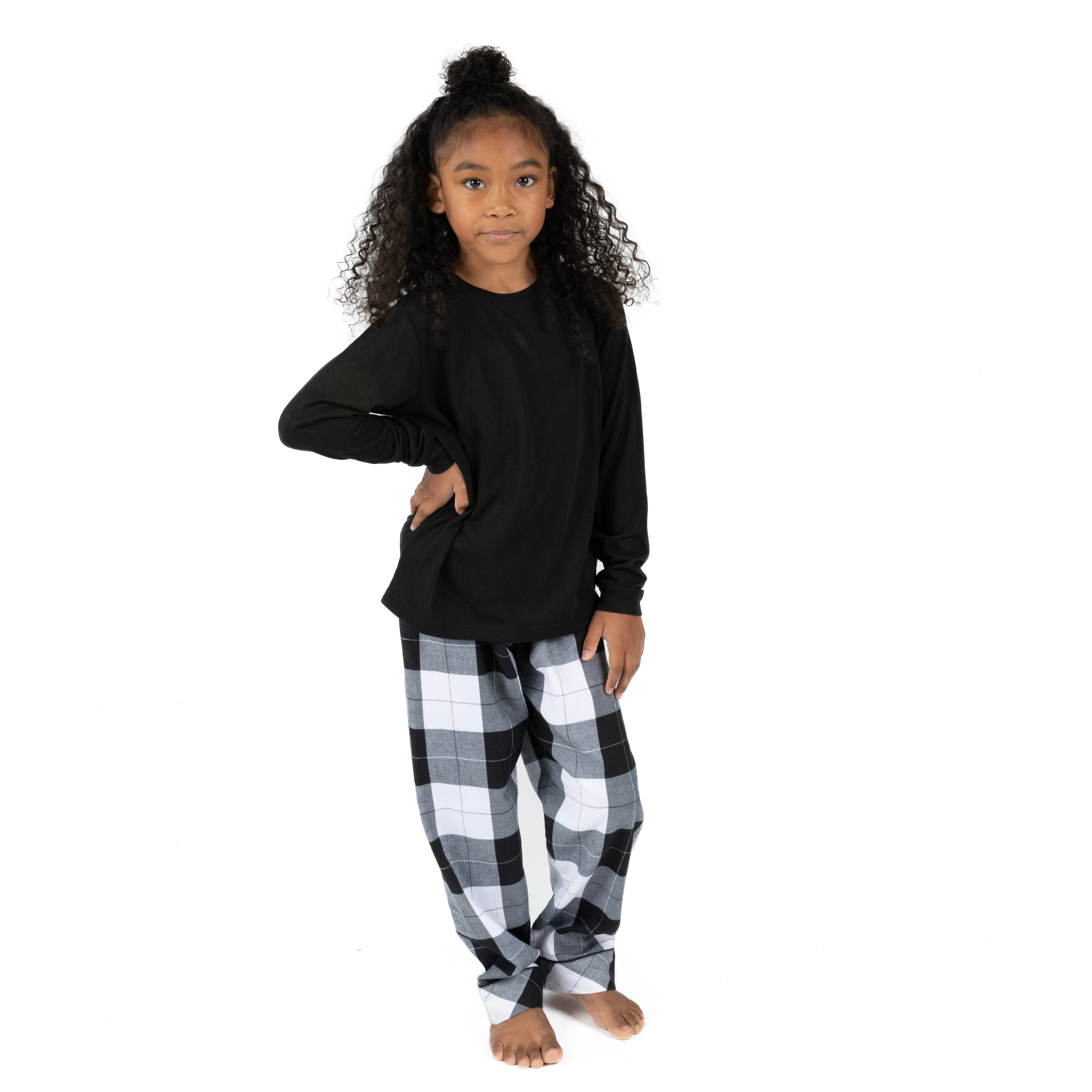Leveret Toddler/Kids 2-pc. Cotton Top and Plaid Flannel Pants Pajama Set
