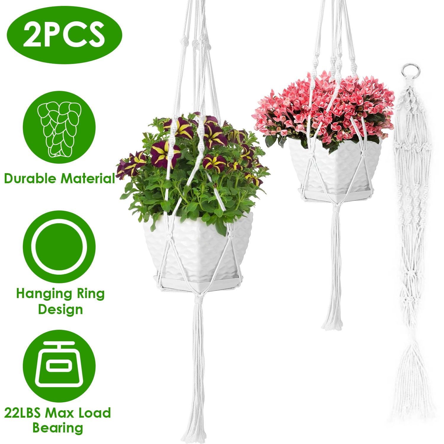 GBruno Cotton Rope Plant Hanger 2-Pack