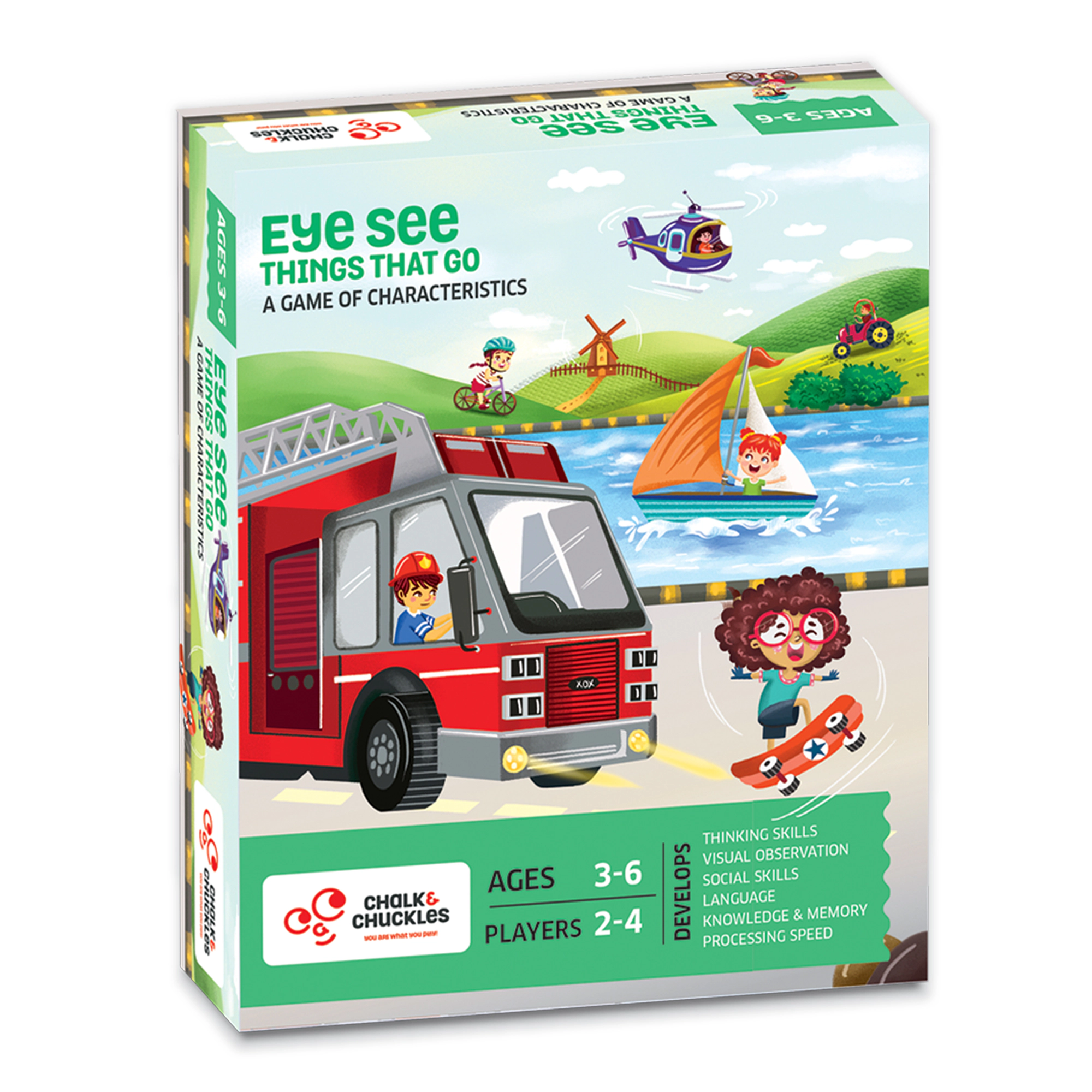 Chalk & Chuckles Eye See - Vehicles Card Game - 2-4 Players