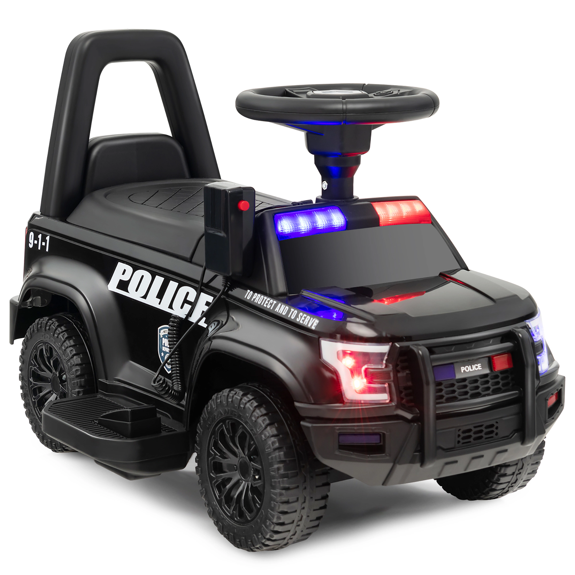 Costway 2-in-1 6V Kids Ride On Car Toddler Push Car w/ Megaphone & Siren