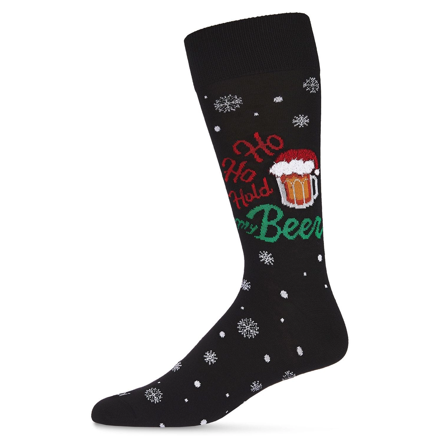 MeMoi Men's Ho Ho Hold My Beer Holiday Novelty Crew Socks