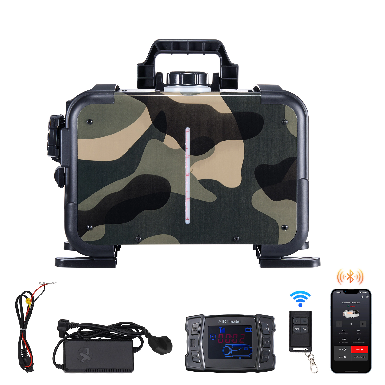 HONGGE 8KW Diesel Heater, 12V/24V All in One Diesel Air Heater, Bluetooth APP Control, Remote Control and Display Screen