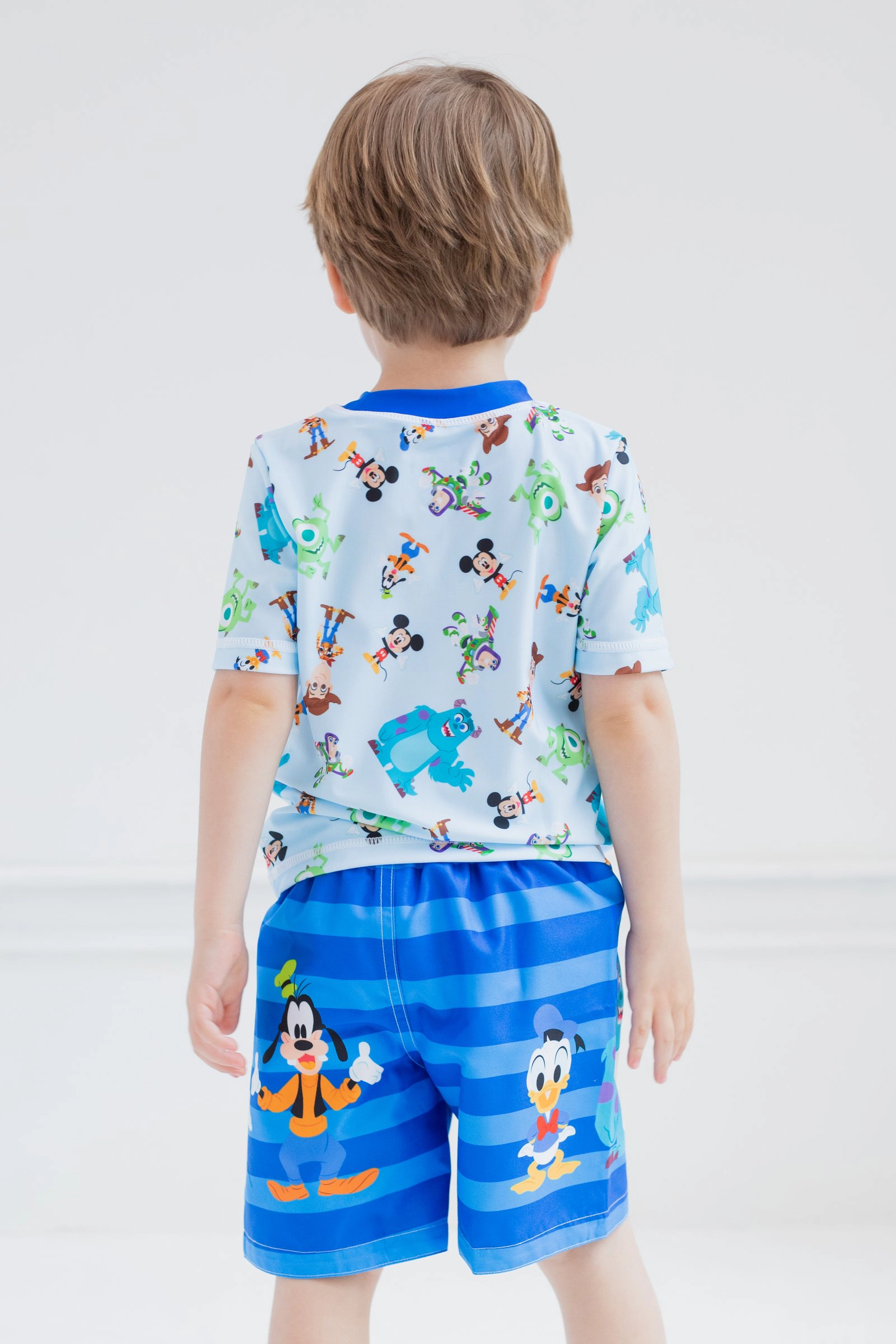 Disney Boys' 2-Piece Rash Guard and Swim Trunks Set