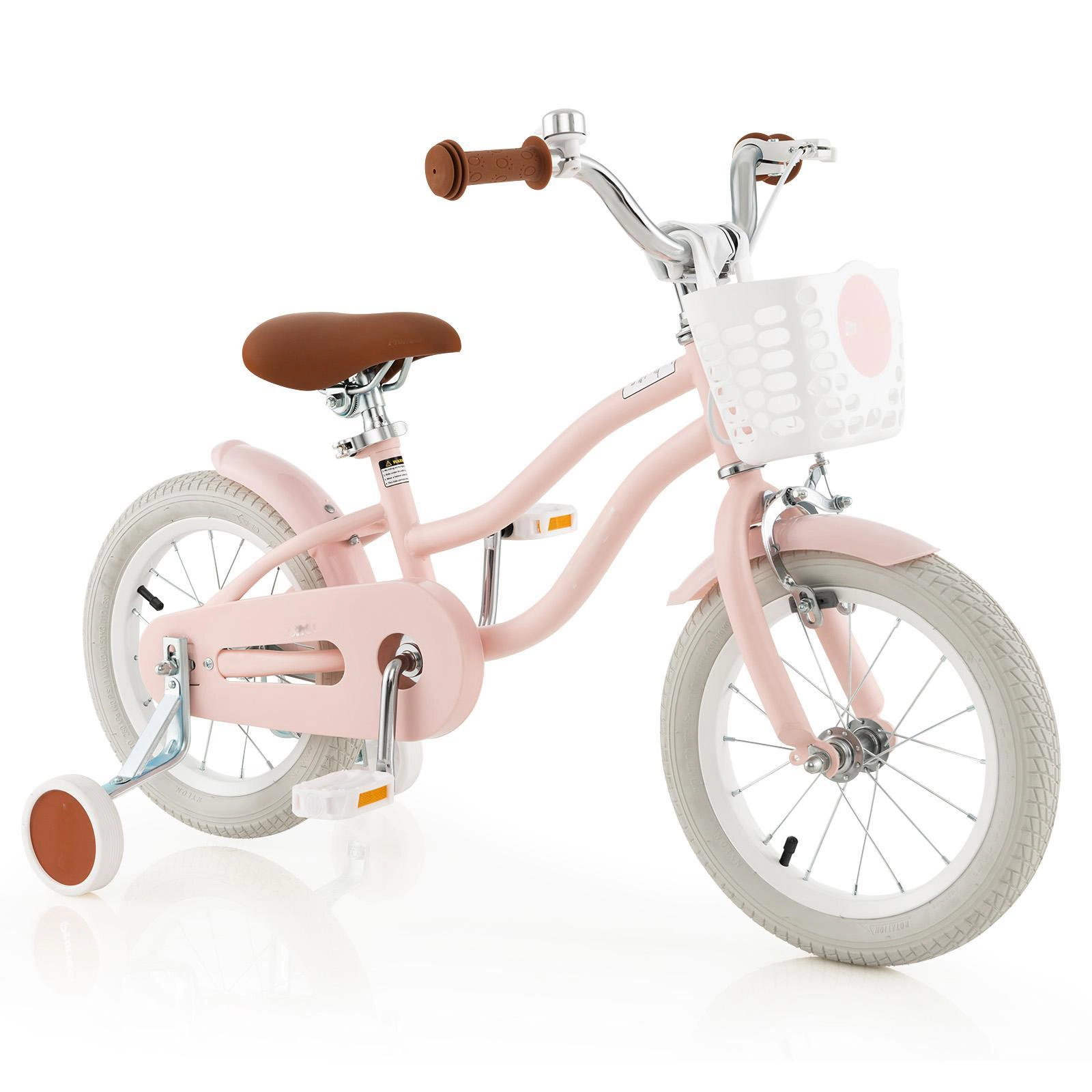 SUGIFT 12-In Kids Bike with Training Wheels 99-lb Seat Capacity Ages 3-4 Years 17.5-21.5-in Seat Height Pink 1-Piece