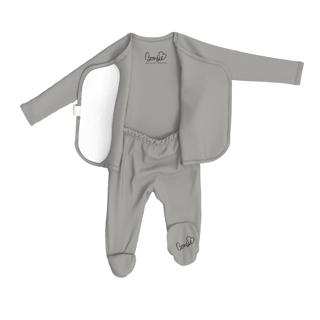 Bonsie Footie - Fog Skin-to-Skin Babywear
