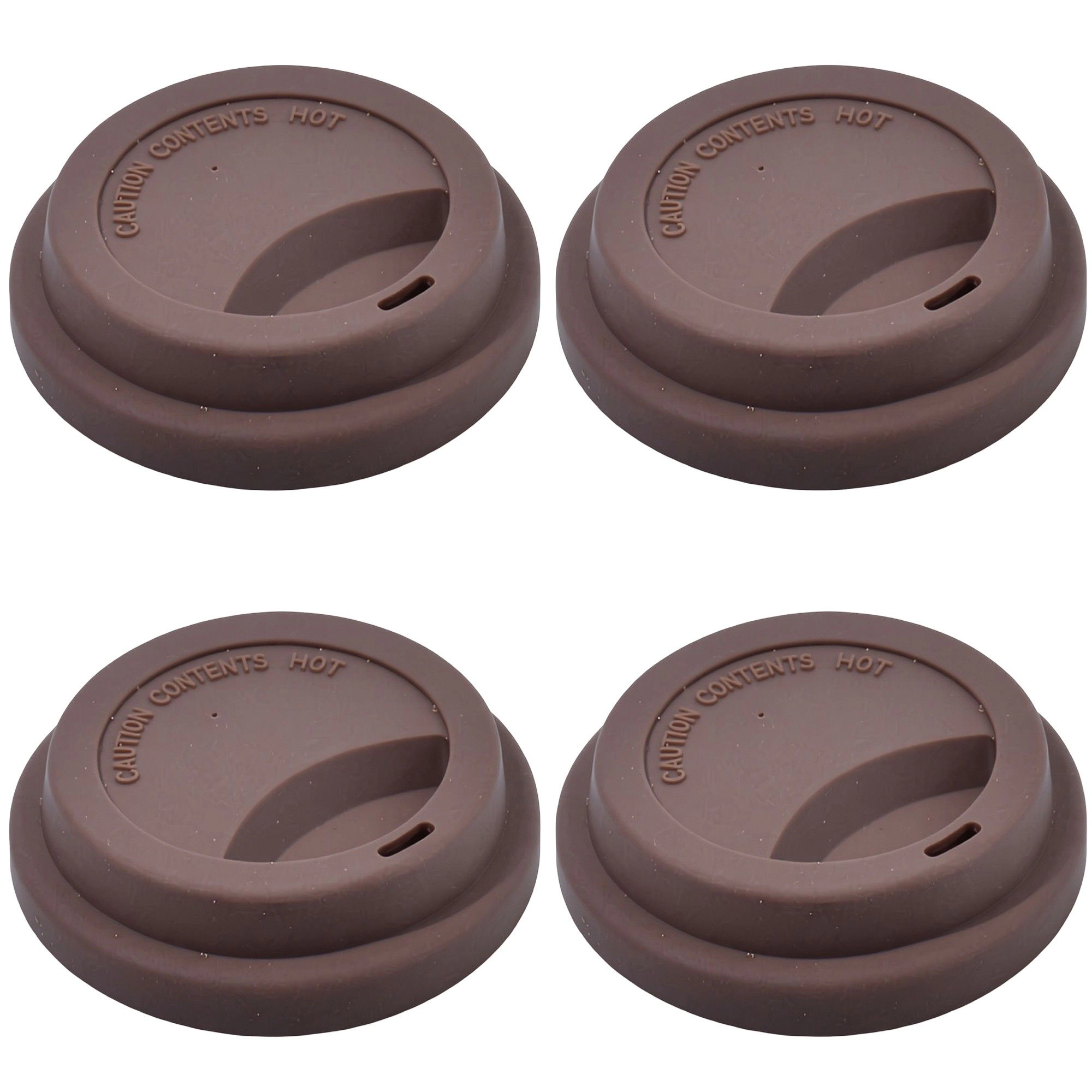 Alilang Unisex 4pcs per Set Reusable Silicone Coffee Cup Lid Spill Resistant Hot Drink Cover with Sip Opening 3.5x0.7in