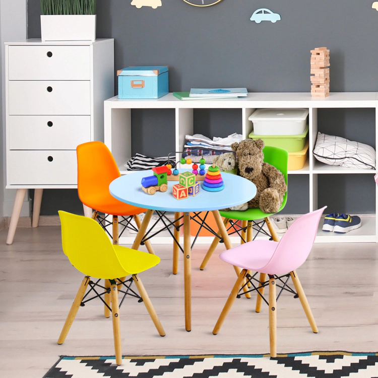 Hivvago 5 Pieces Kids Mid-Century Modern Table Chairs Set