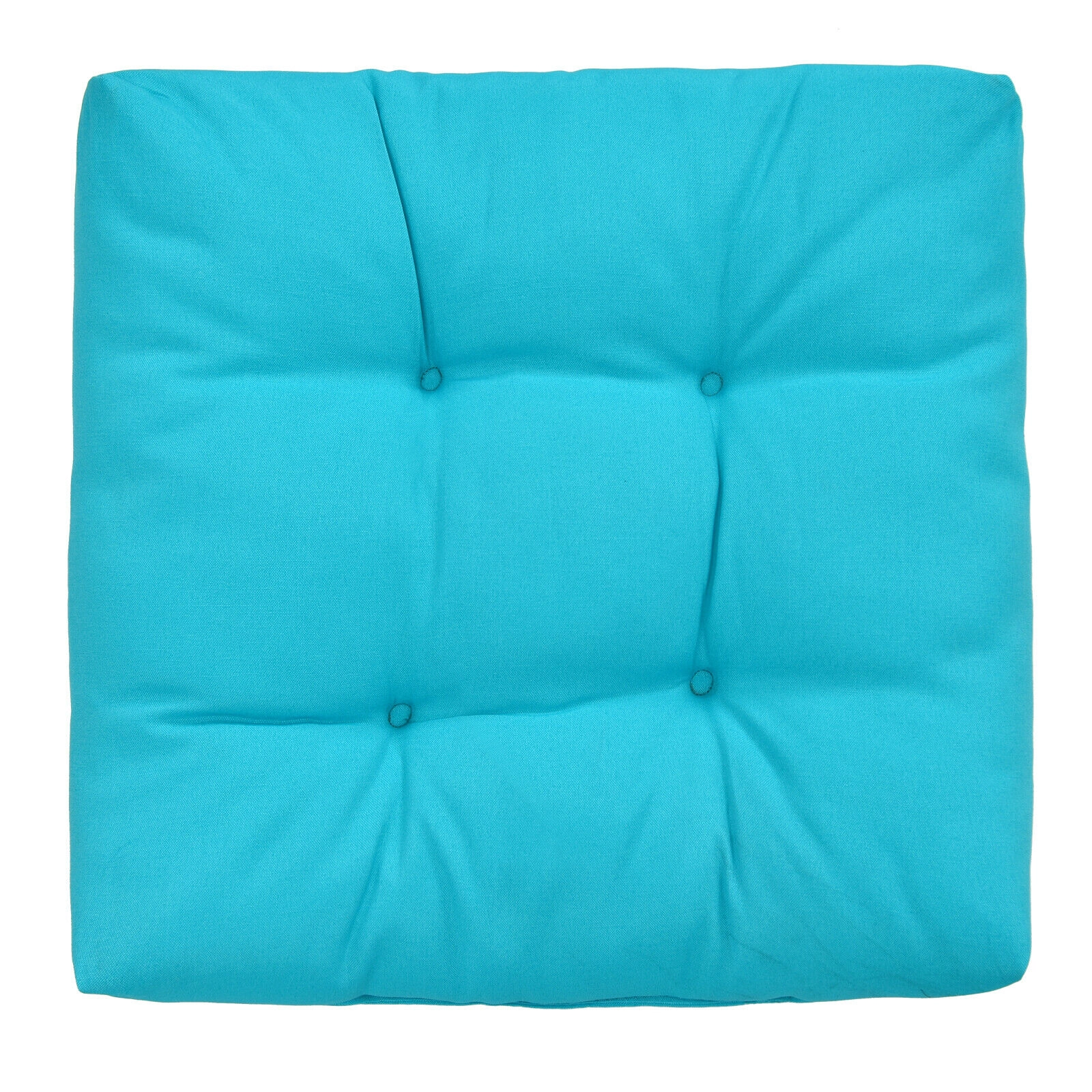 SUGIFT 2-Pack 21-in x 21-in Turquoise Waterproof Outdoor Patio Chair Seat Cushion Pads with Sun Protection
