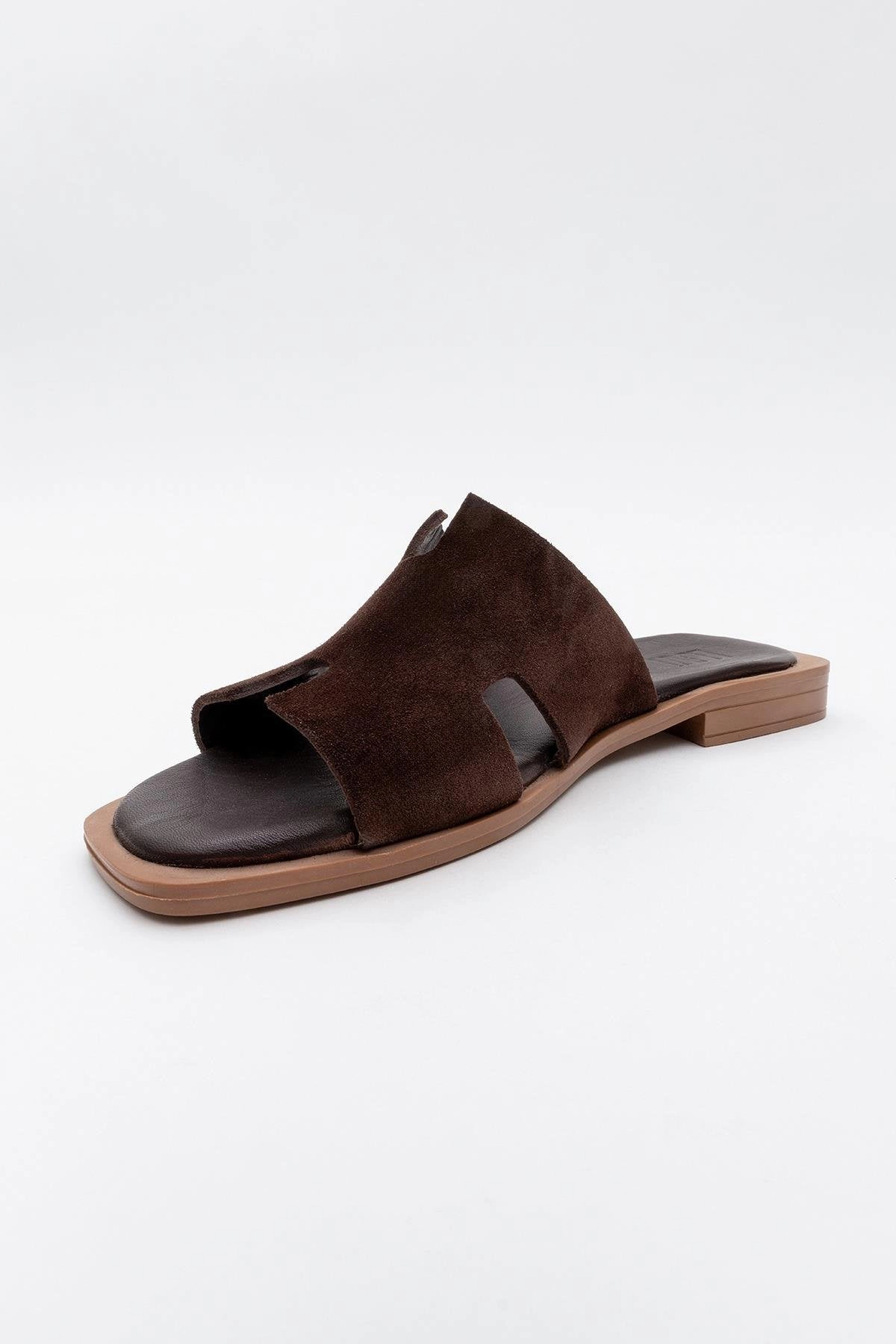 Forever & Always Womens Jez Leather Slide Sandals
