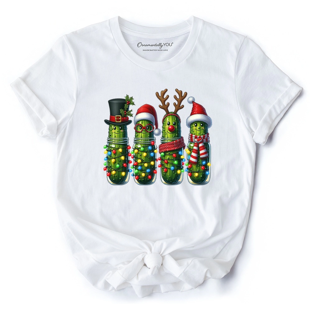 OrnamentallyYou Unisex Christmas Pickles Festive Holiday T-Shirt