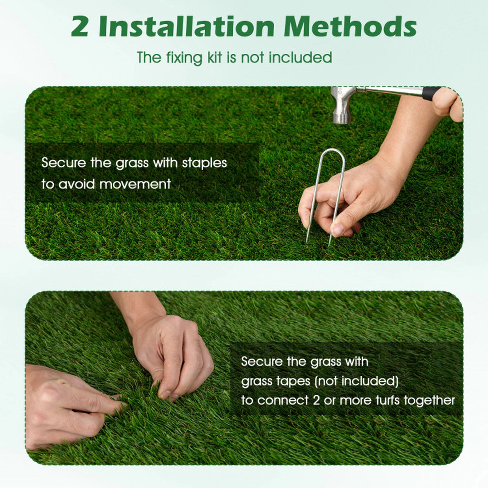 SUGIFT 6-ft x 10-ft 2-in Pile Indoor Outdoor Synthetic Turf Mat with 4-Layer Backing and Drainage Holes