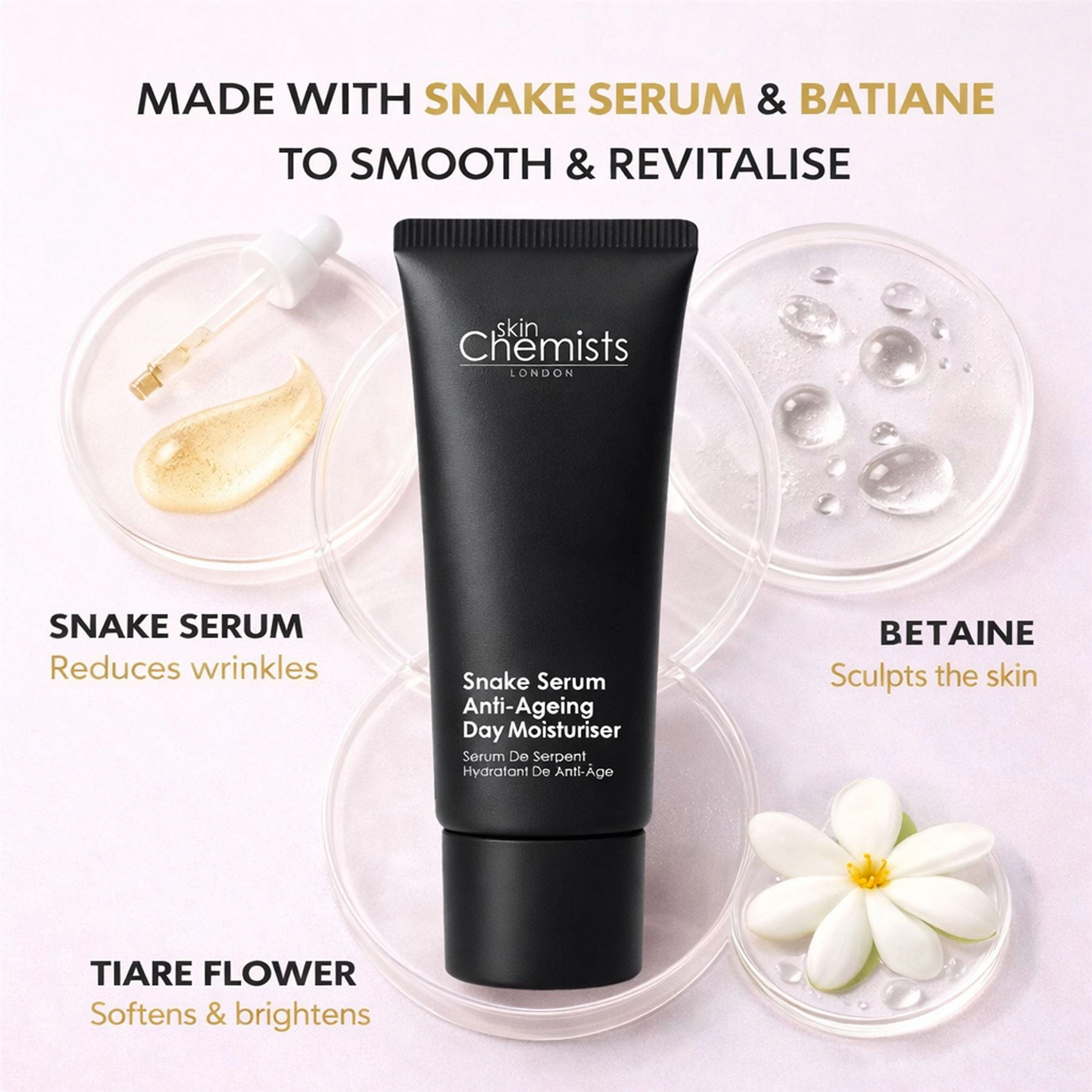 skinChemists Snake Serum Anti-Ageing Day Moisturiser 50ml - Firms and Smooths Fine Lines