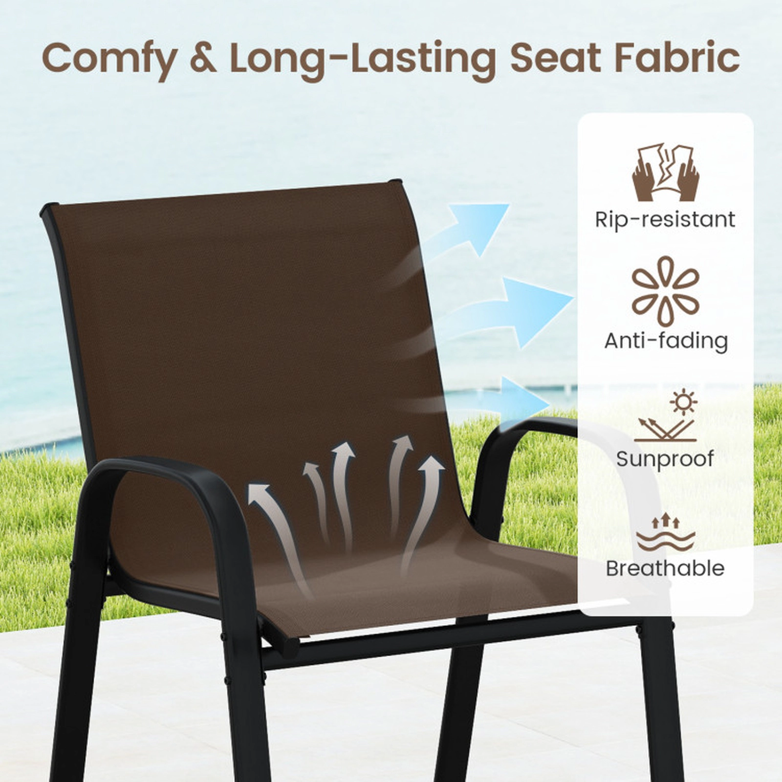 SUGIFT Outdoor Bar Set with Footrest & 2-Tier Shelf Bar Table & Chairs 330-lb Barstools & 110-lb Table Coffee/Black
