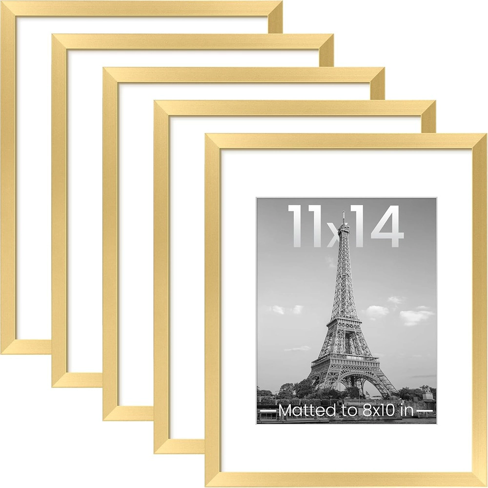 ACPJR 11x14 Gold Picture Frames, Set of 5, Gallery Wall Frames