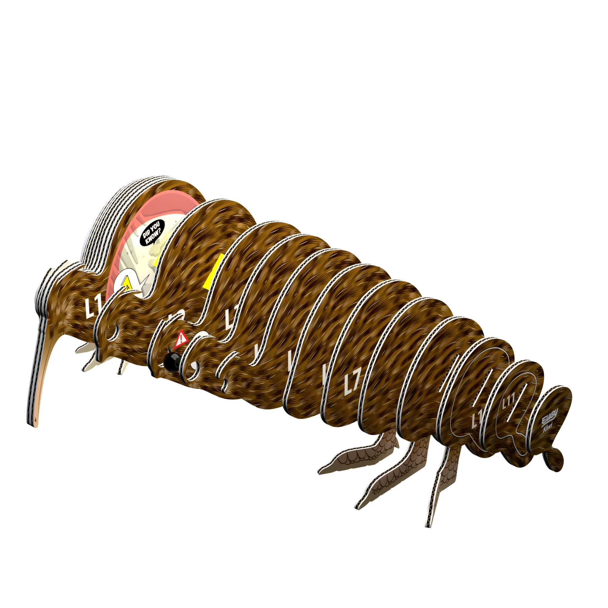 EUGY Brown Kiwi 3D Puzzle - contains 24 puzzle pieces