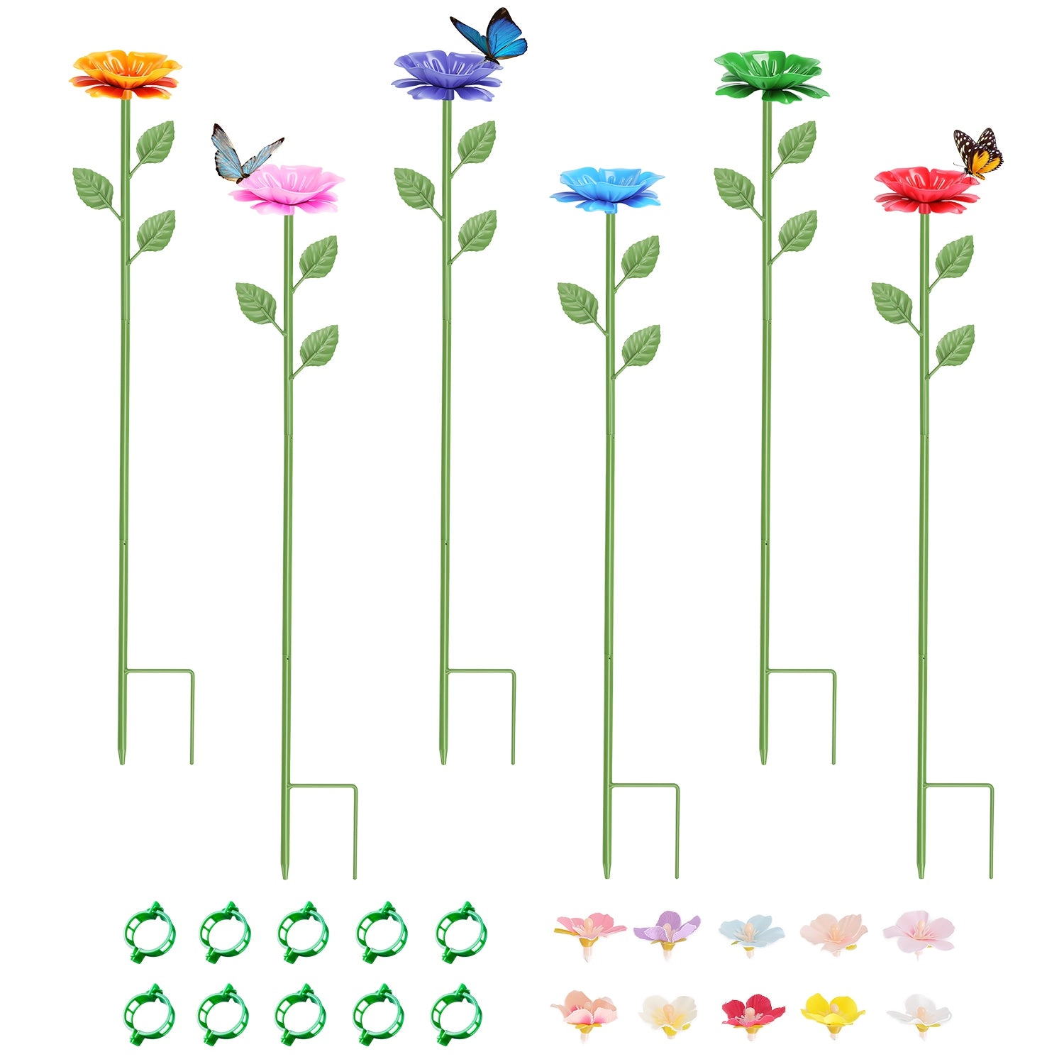 GBruno 6-Piece Metal Bee Watering Station Stakes