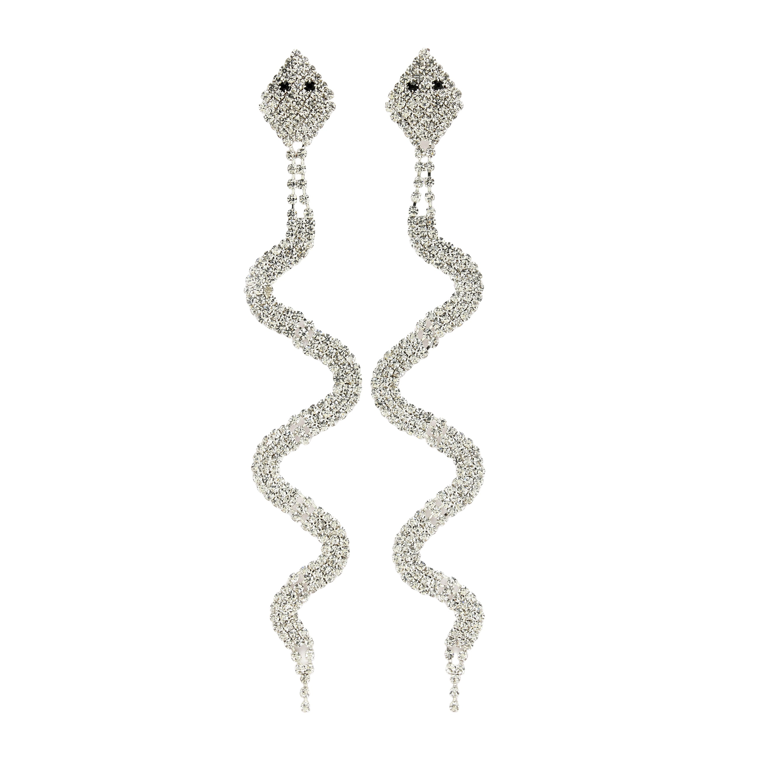 AGP PARIS Womens Diva Collection Gleaming Snake Dangle Drop Earrings