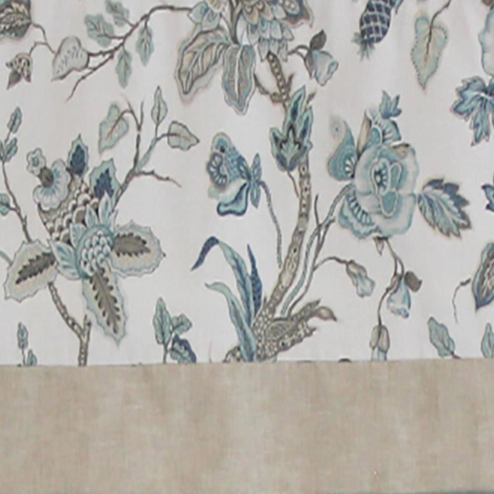 RLF Home Gianna Banded Valance Spa. 3" Rod Pocket, Contrast bottom banding. 50"W x 16"L