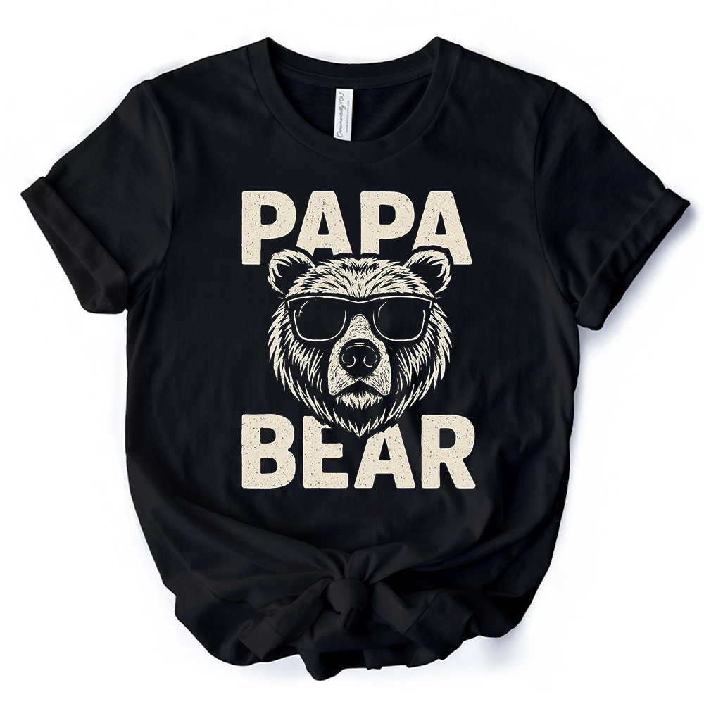 OrnamentallyYou Mens Papa Bear Sunglasses T-Shirt