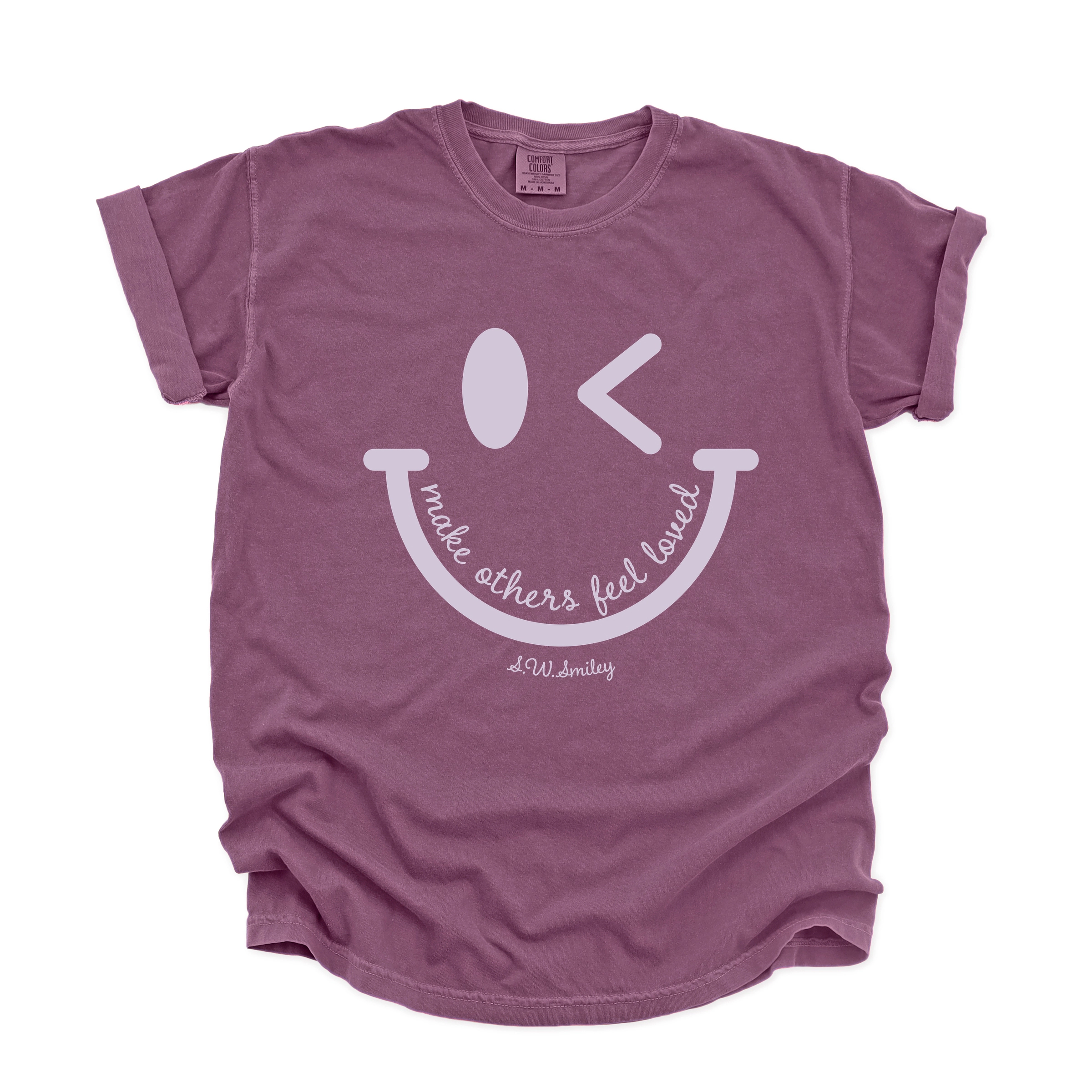 Simply Sage Market - Women's Garment Dyed Graphic T-Shirt S.W.Smiley Make Others Feel Loved Puff