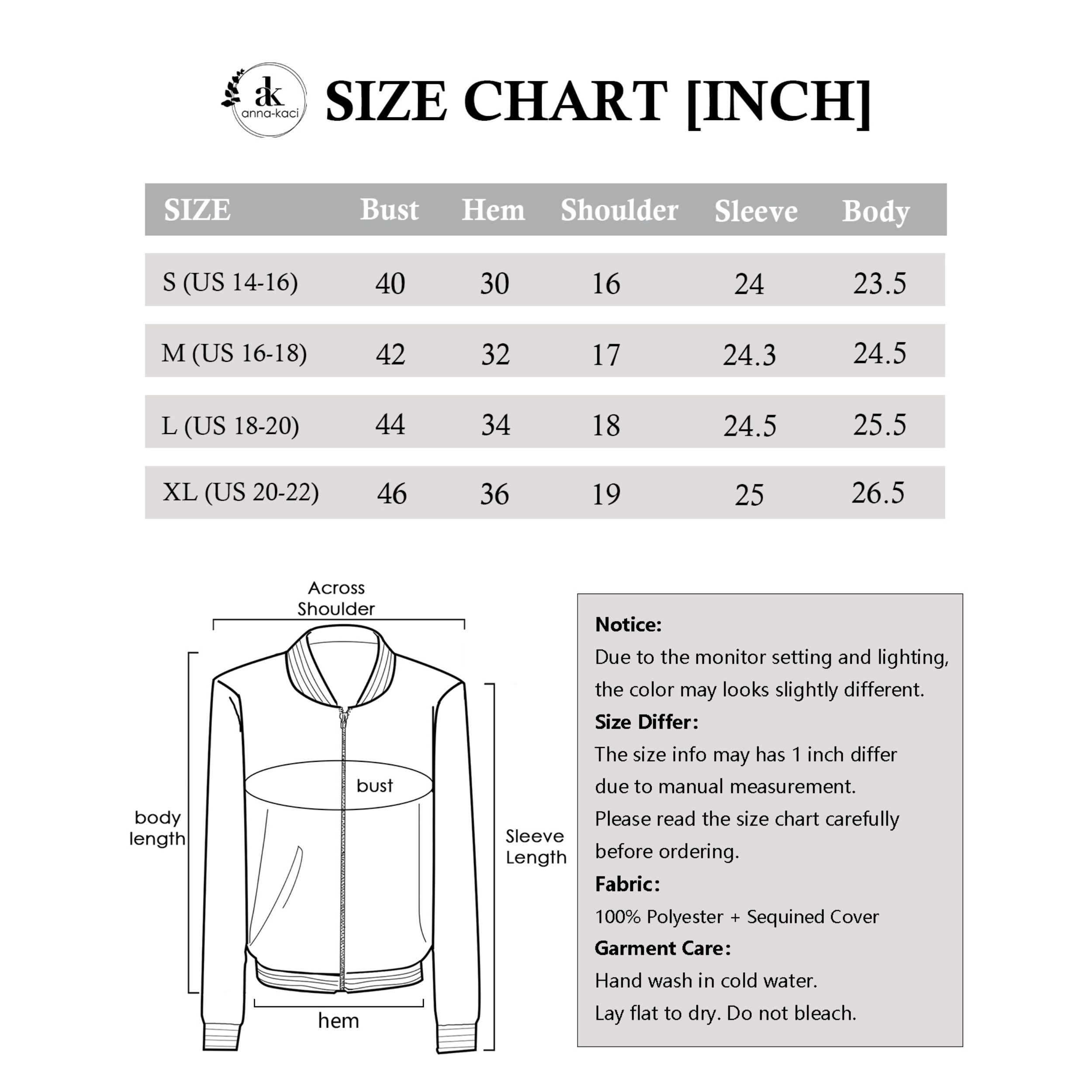 Anna-Kaci Women's Sparkly Sequin Velvet Zip-Up Bomber Jacket