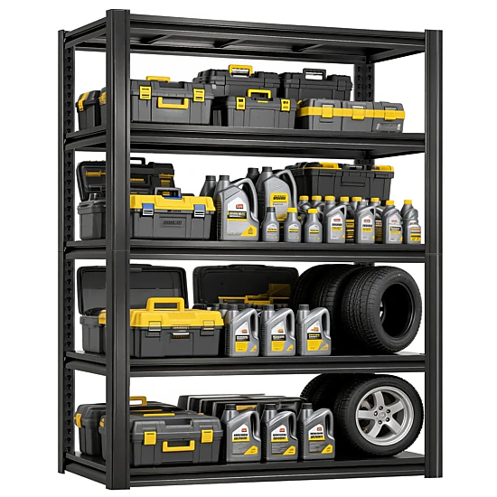 Flynama 5-Tiers Steel Heavy Duty Freestanding Garage Storage Shelving Unit in Black (47.2 in. W x 72 in. H x 23.6 in. D)