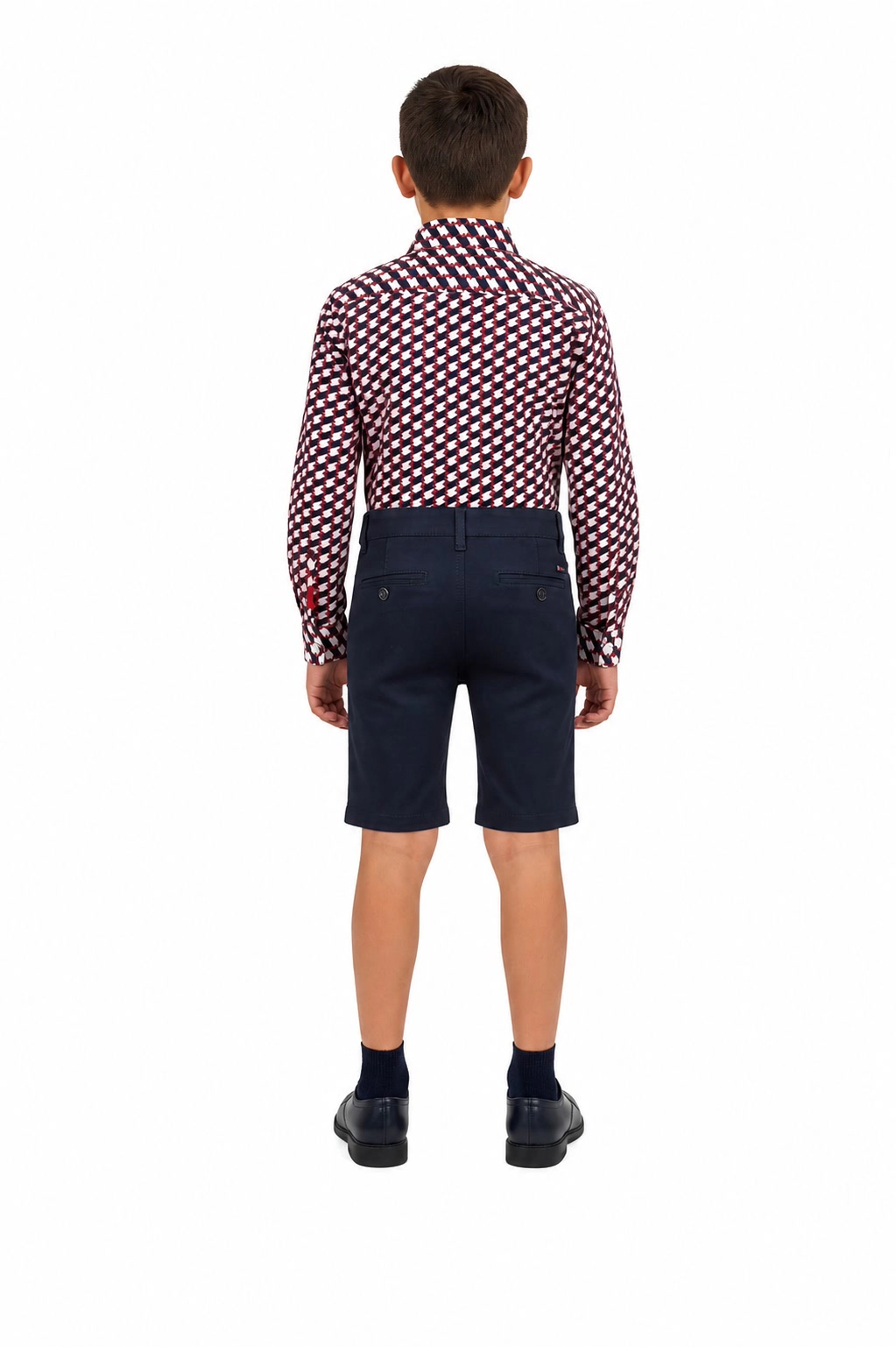 Elie Balleh Boys Slim Fit Geometric Shirt