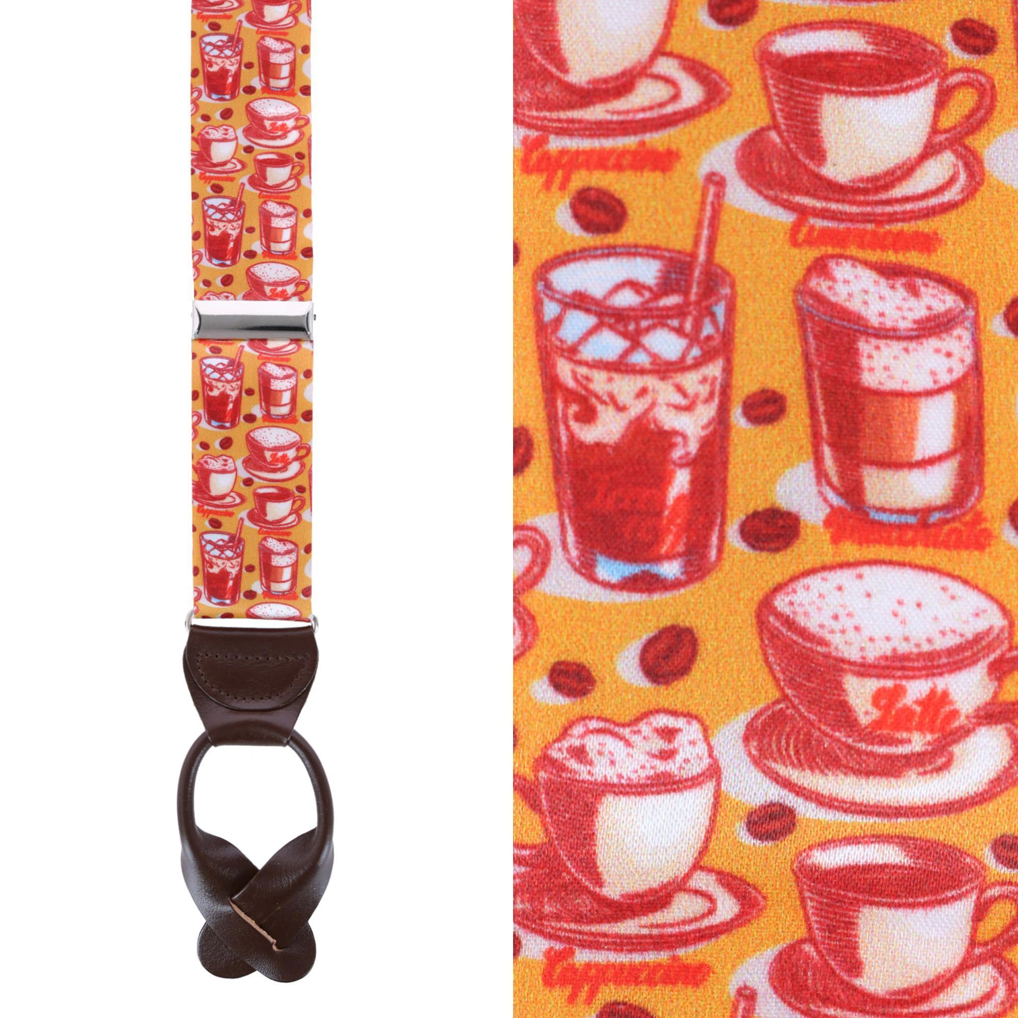 Trafalgar Men's Highly Caffeinated Silk Button End Suspenders