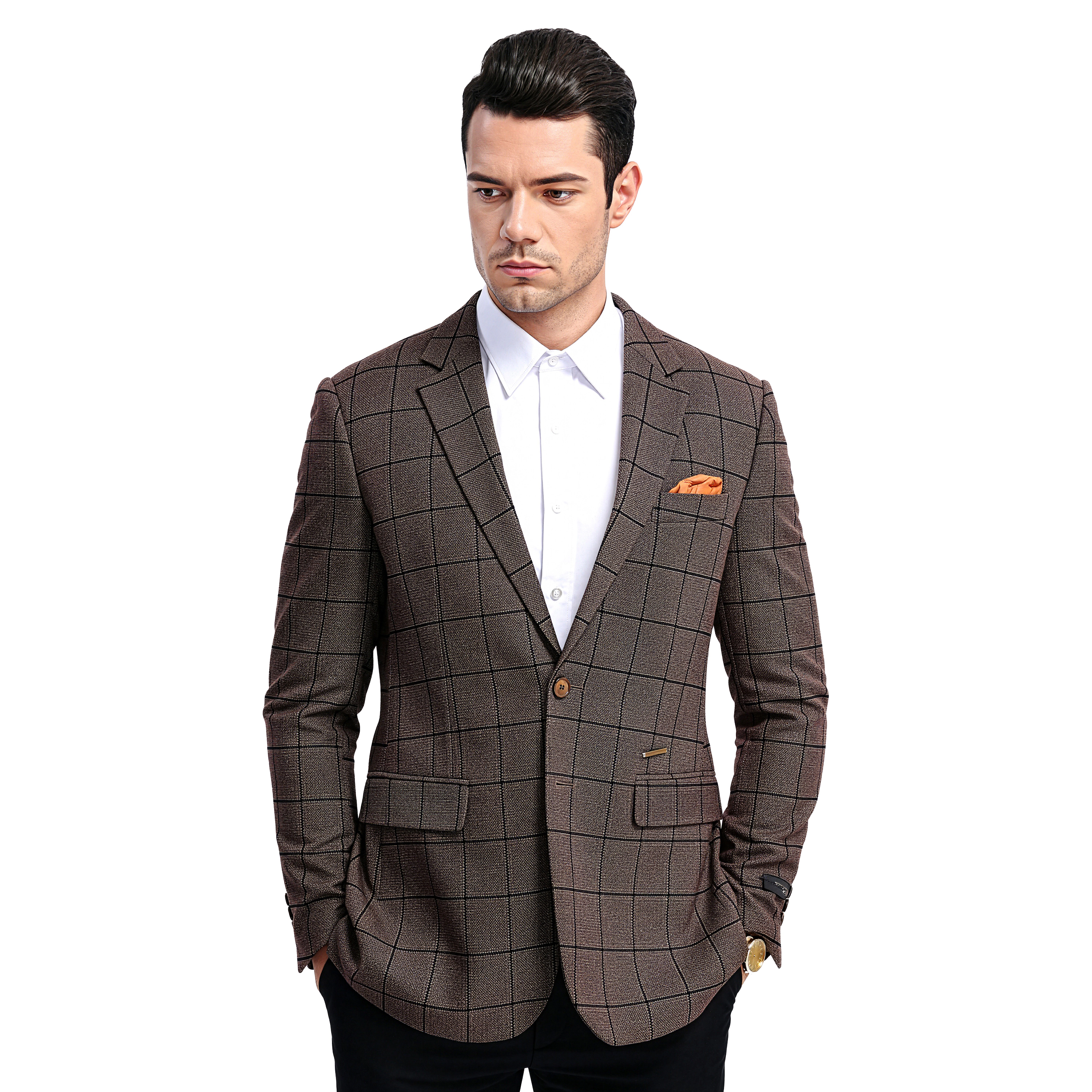 Tazzio Mens Windowpane Textured Sport Coat