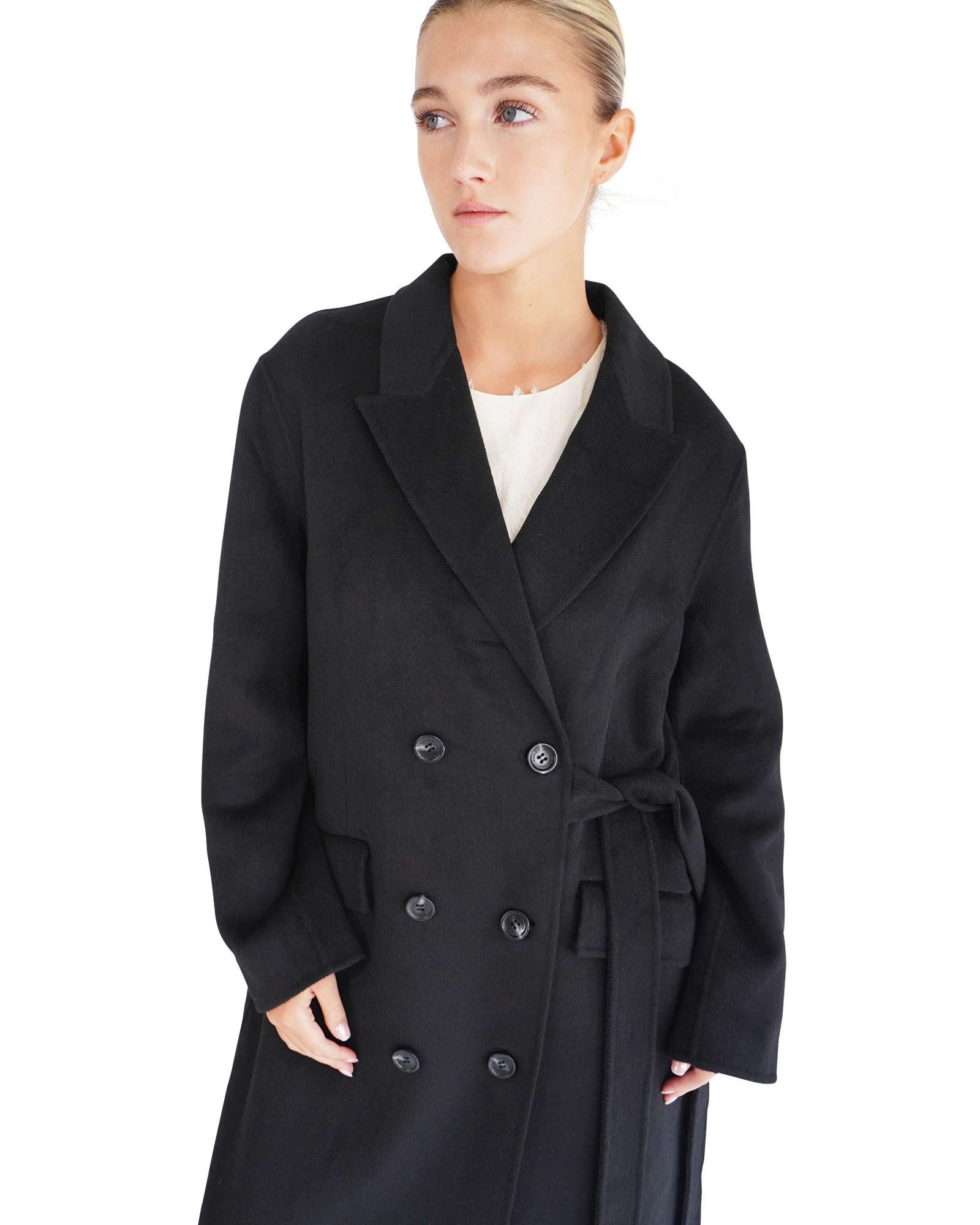 Belle & Bloom Womens Right There Wool Blend Side Tie Coat