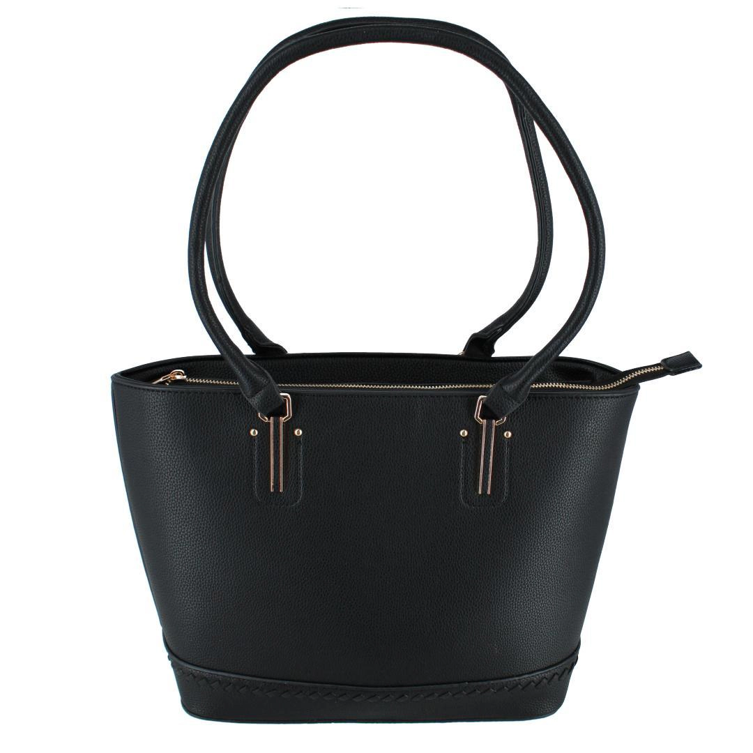 CTM® Women's Synthetic Leather Sleek Tote Handbag