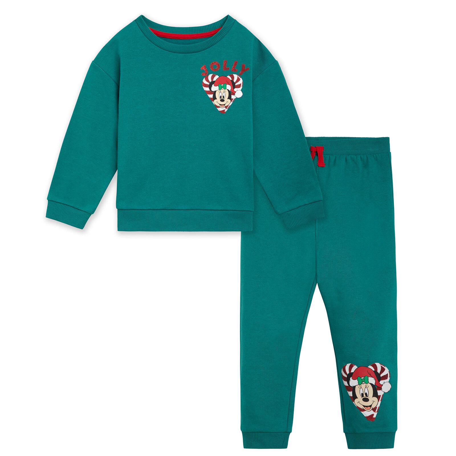 Disney Minnie Mouse Little Girls' Holiday 2-Piece Sweatshirt and Joggers Set