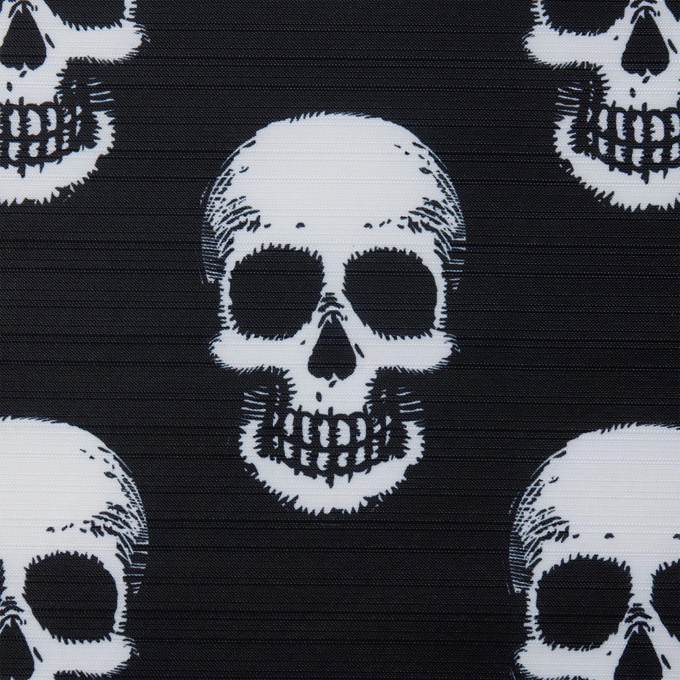 Kate Aurora Halloween Accents Black & White Friendly Skulls Fabric Shower Curtain