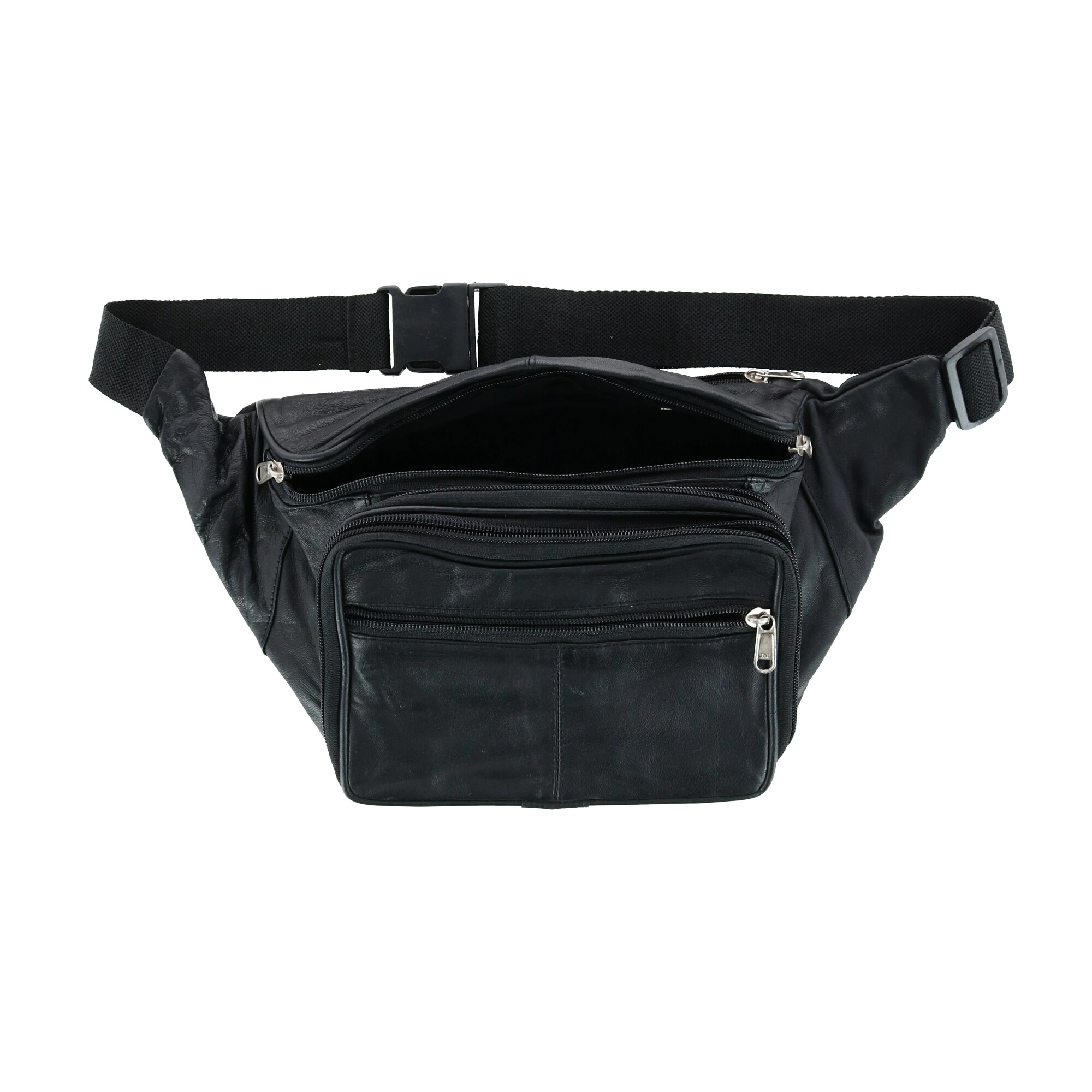 CTM Leather Large Organizer Fanny Waist Pack