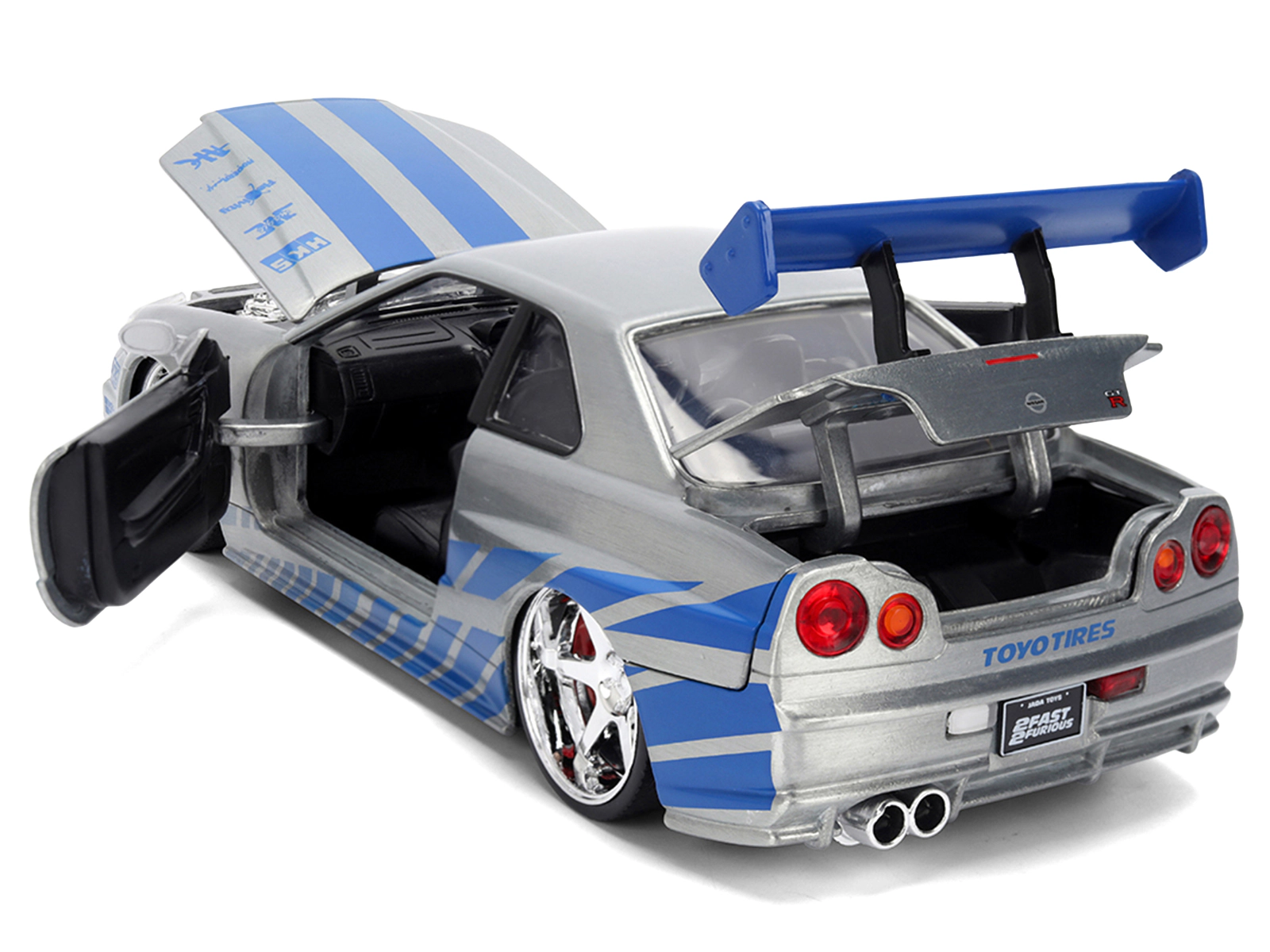Jada Brian's Nissan Skyline GT-R (R34) RHD (Right Hand Drive) Brush Finish  "2 Fast 2 Furious" (2003) Movie 25