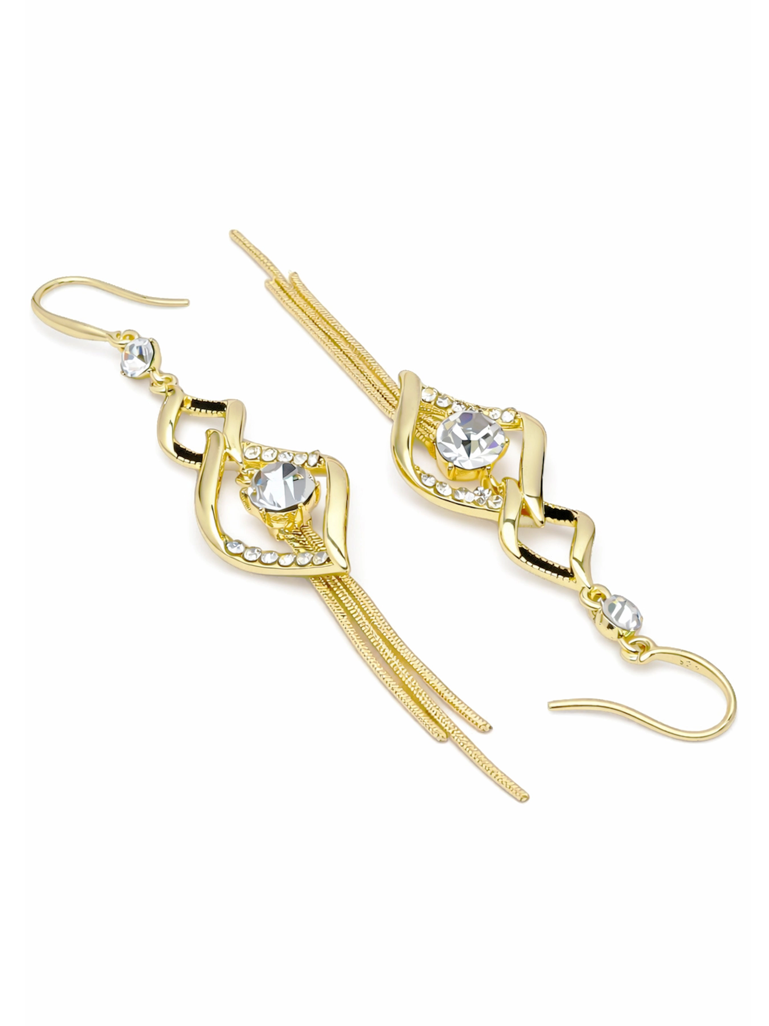 AGP PARIS Womens Twist Link Tassel Drop Earrings