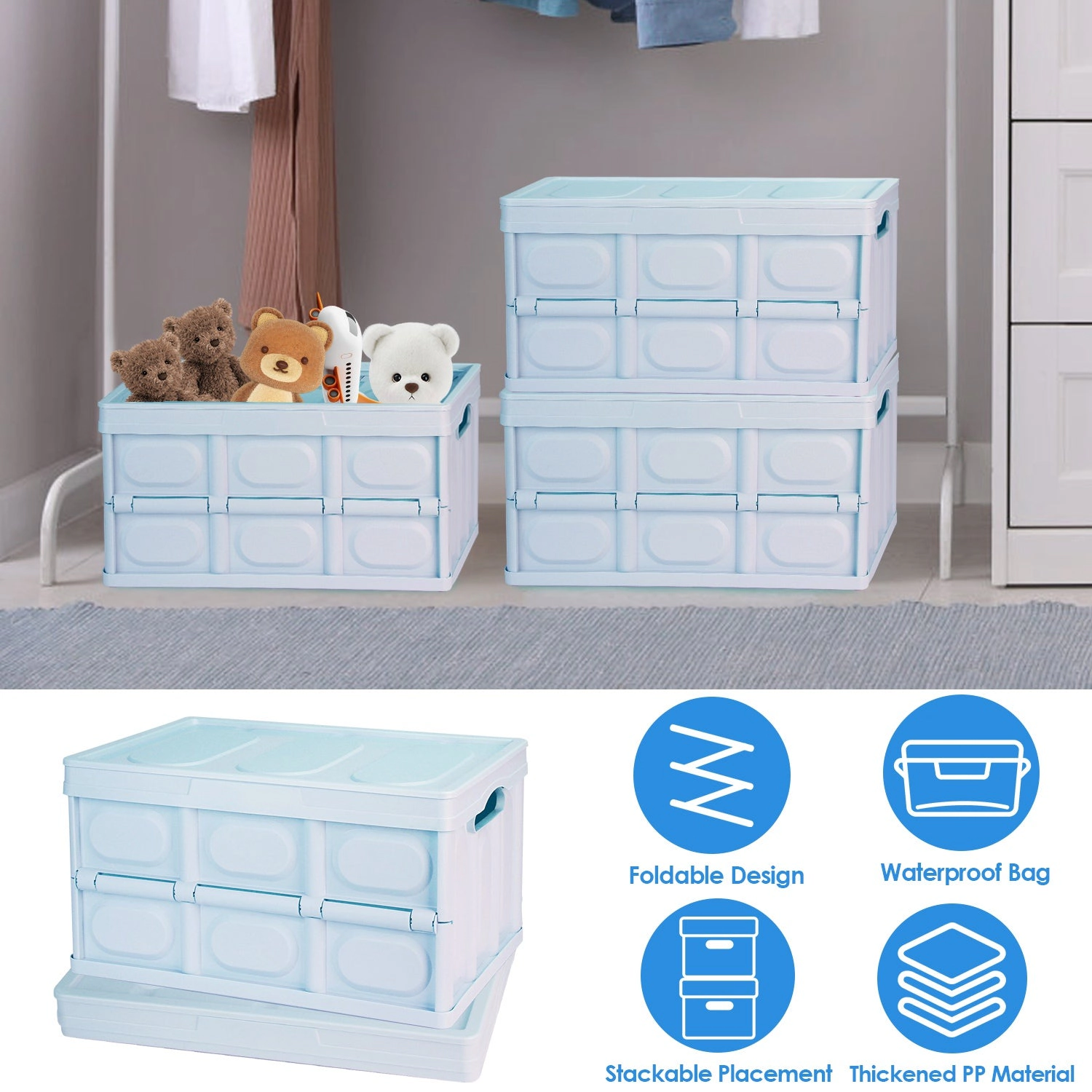 GBruno 2-Pc Collapsible Storage Bins With Lids