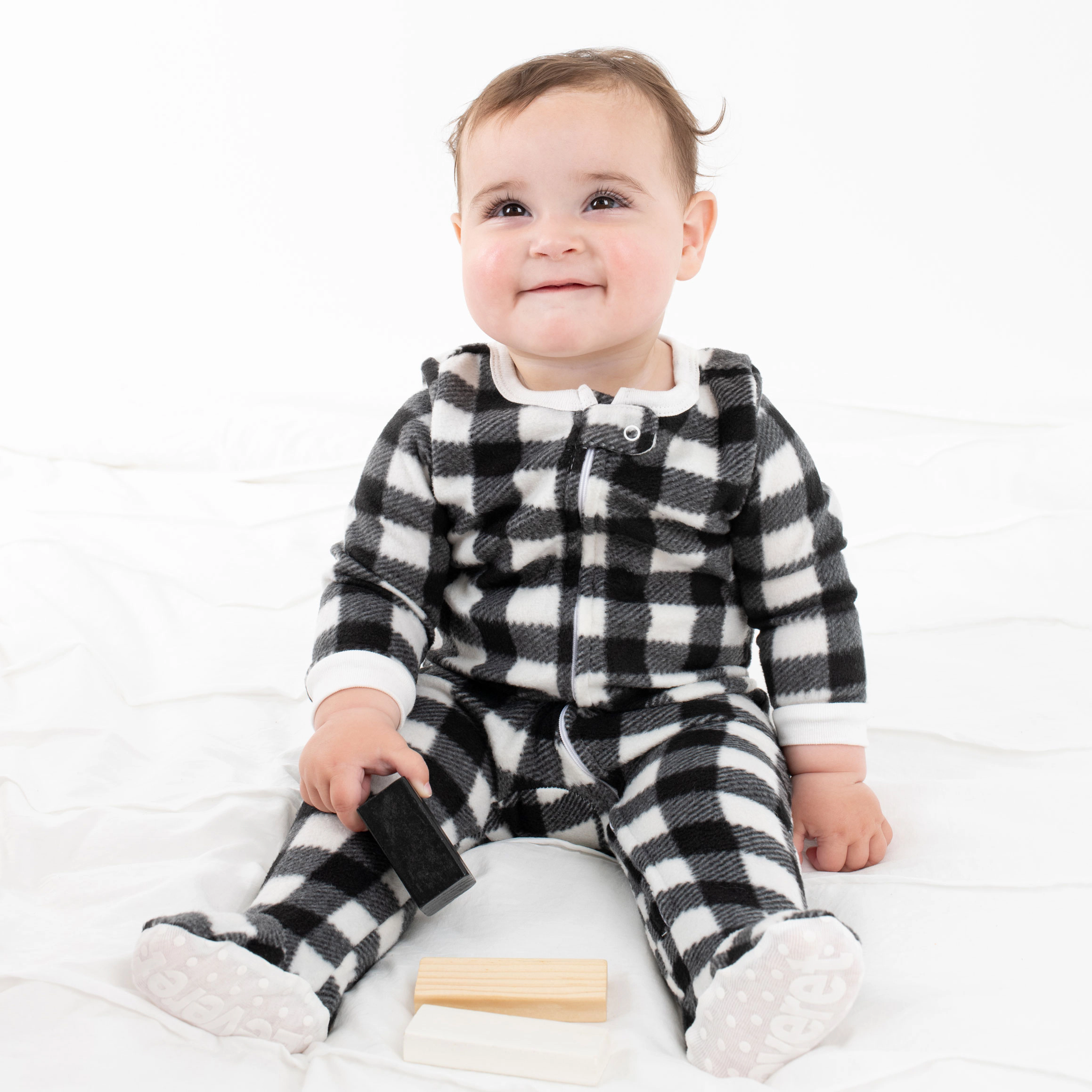 Leveret Baby/Toddler Plaid Fleece Footed Pajamas