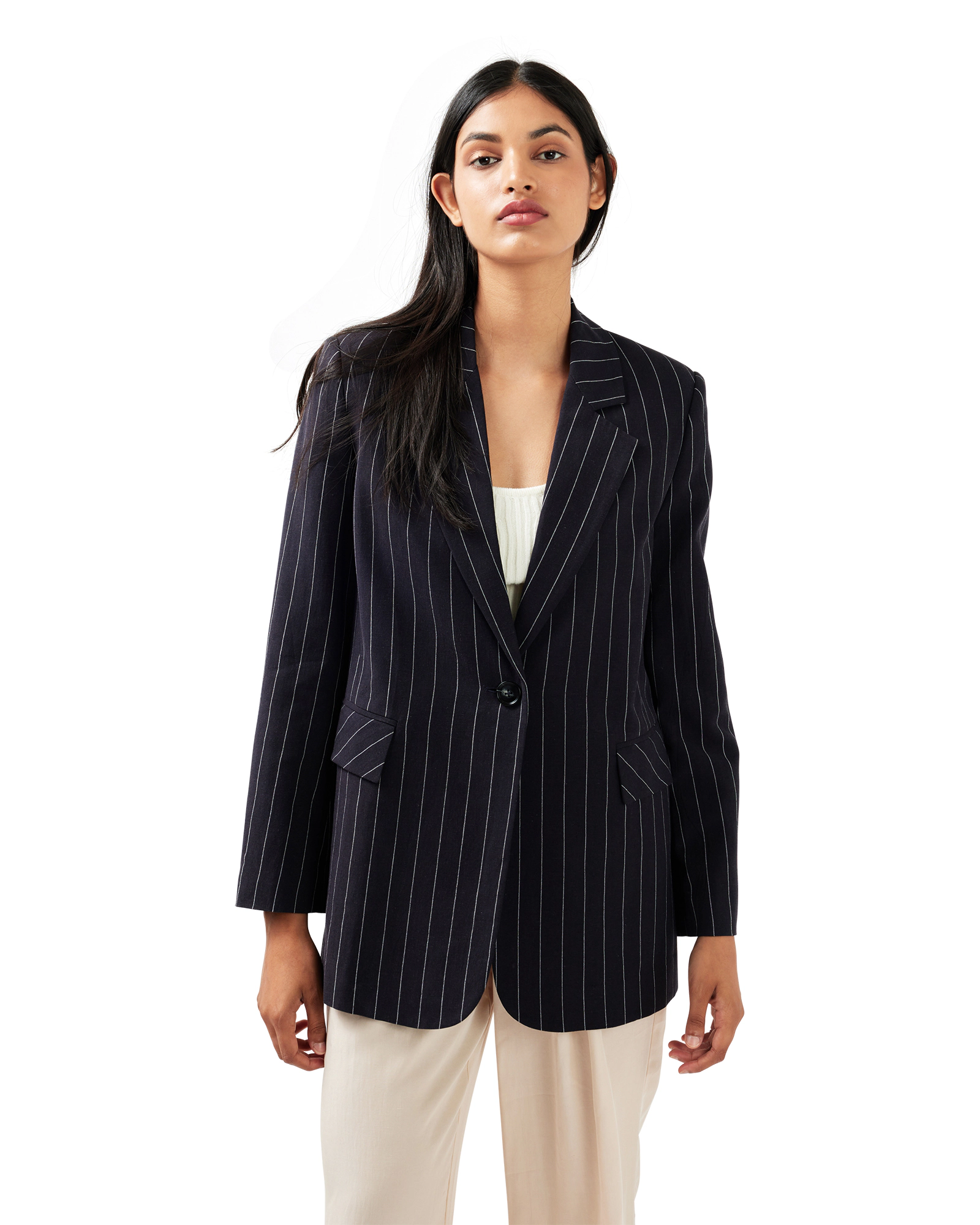 Belle & Bloom Womens Love & Mercy Striped Blazer