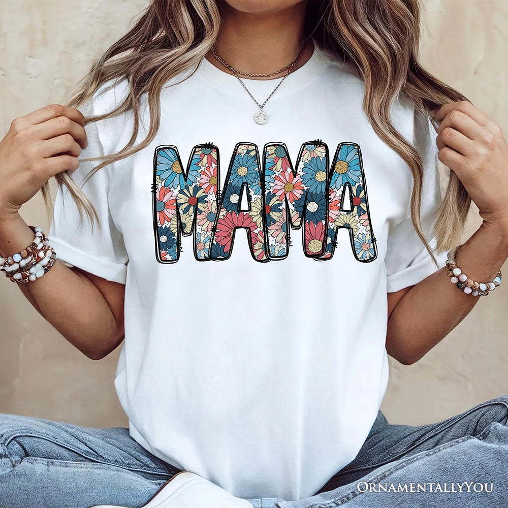 OrnamentallyYou Womens Daisy Floral Mama T-Shirt