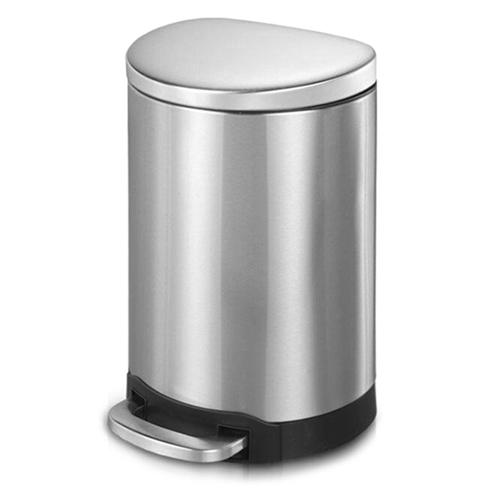 Innovaze 10.6 Gal./40 Liter Stainless Steel Semi-round Step-on Trash Can for Kitchen