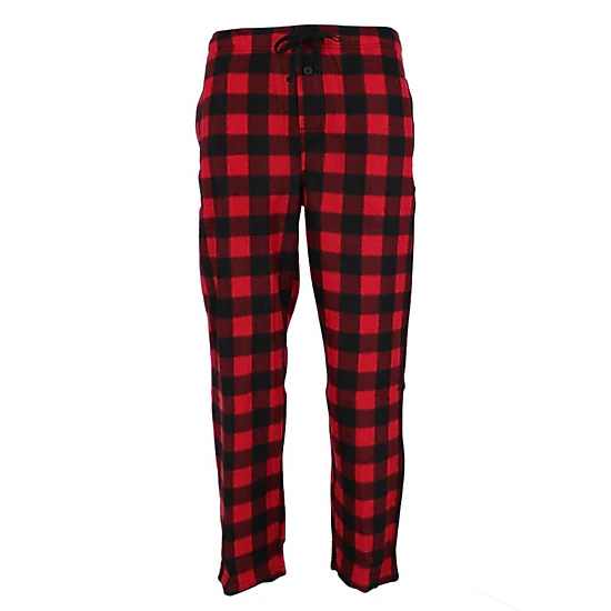 Fruit of the Loom Men's Big & Tall Fleece Plaid Sleep Pant and Tee Set