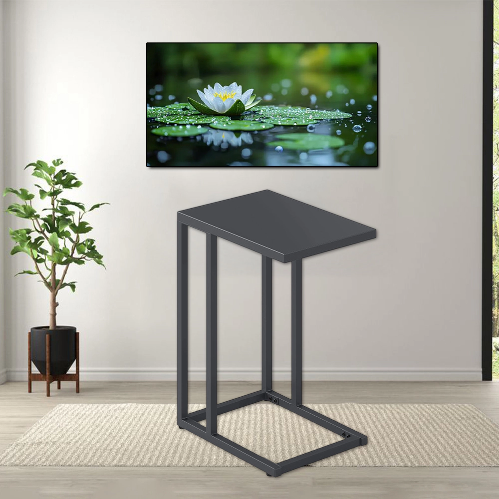 Hivvago C-Frame Side Table with Adjustable Feet for Living Room or Bedroom