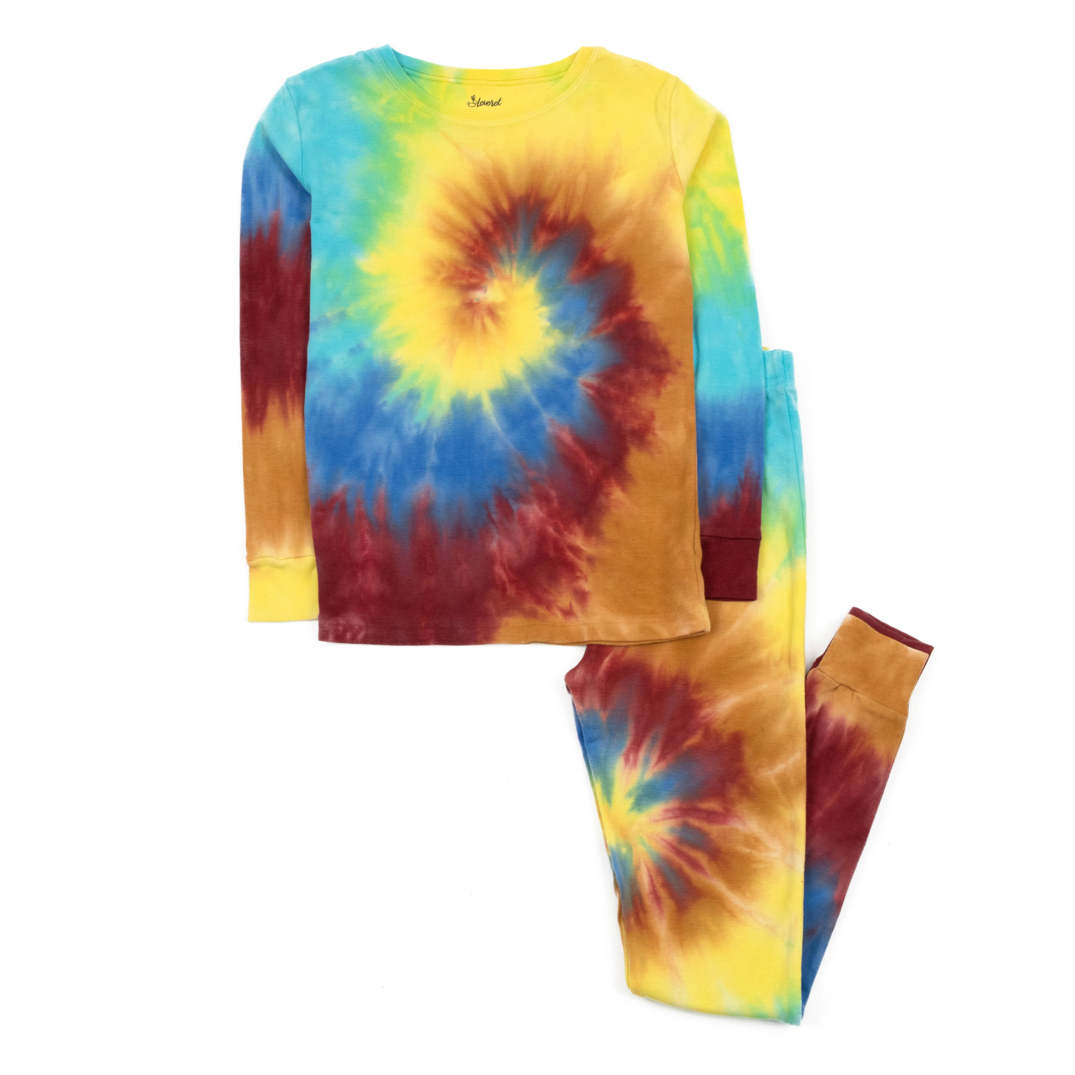 Leveret Toddler 2-Piece Tie Dye Swirl Cotton Snug Fit Pajama Set