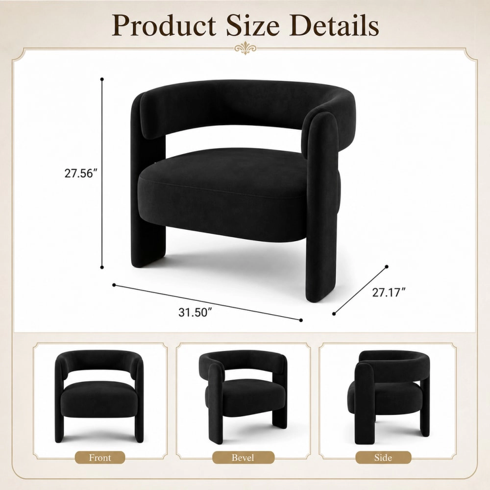 GOODSILO Modern Upholstered Accent Chair Solid Frame